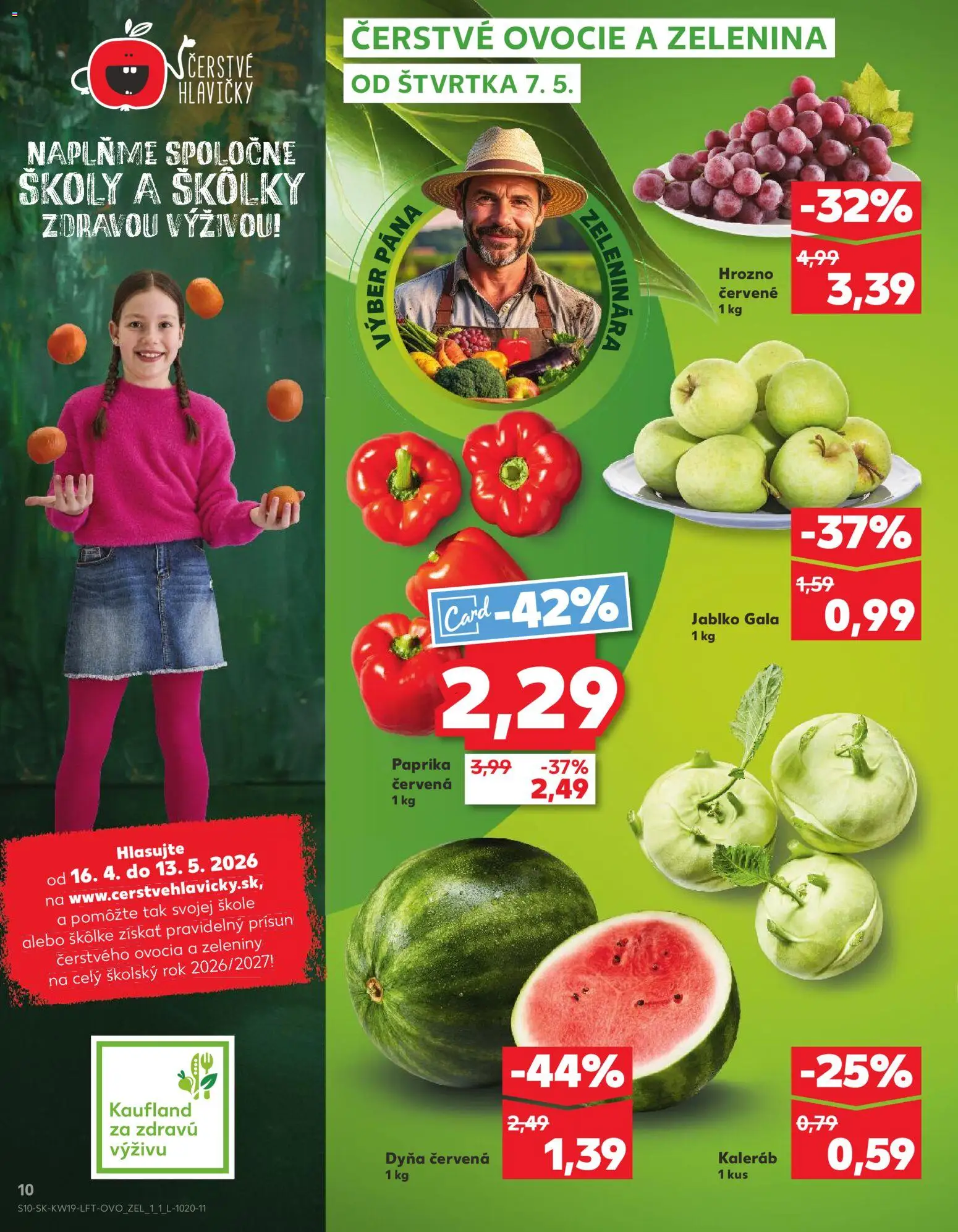 Nové Kaufland akcie – leták je platný od 07.05.2026 | Strana: 10 | Produkty: Paprika, Apple, Hrozno, Ovocie
