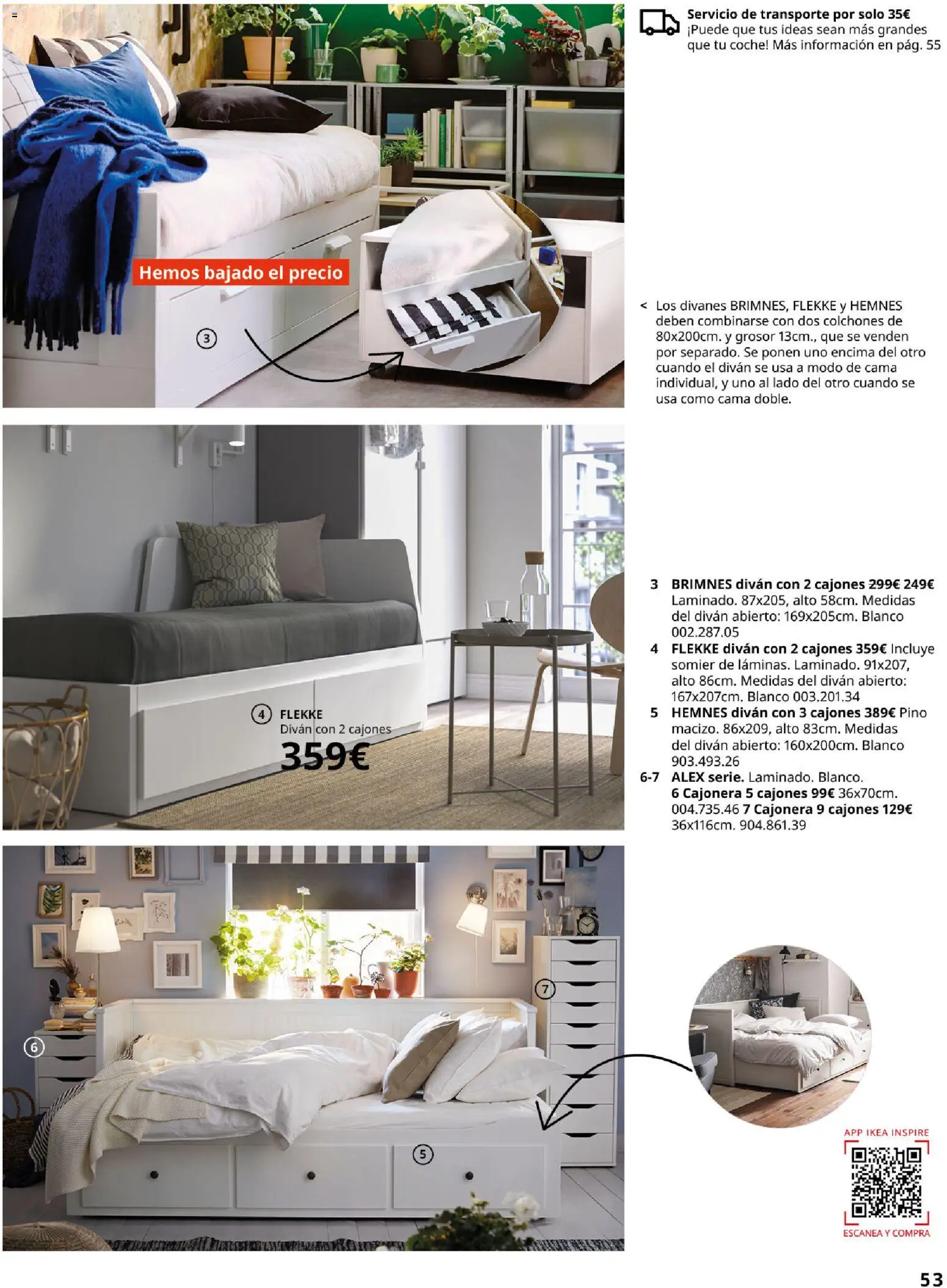 Catálogo IKEA Dormitorios │ válido desde el 01/02/2026 | Página: 53 | Productos: Somier, Cama, Cajonera
