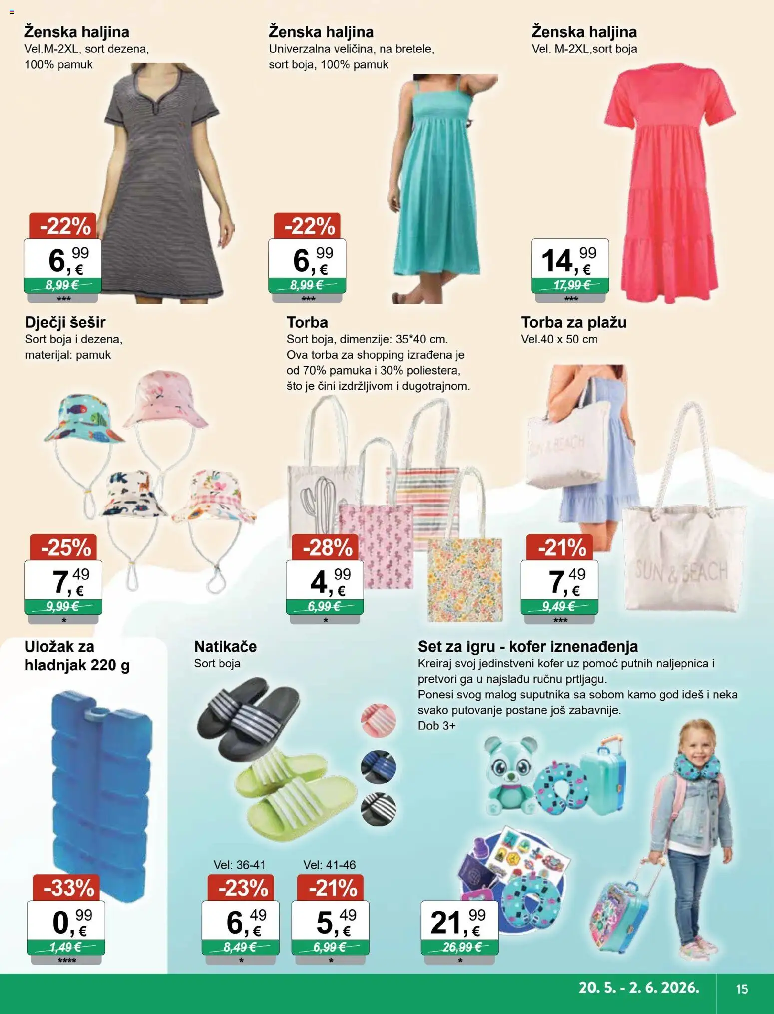 KTC katalog | vrijedi od 20.05.2026 | Stranica: 3 | Proizvodi: Natikače, Haljina, Torba, Hladnjak