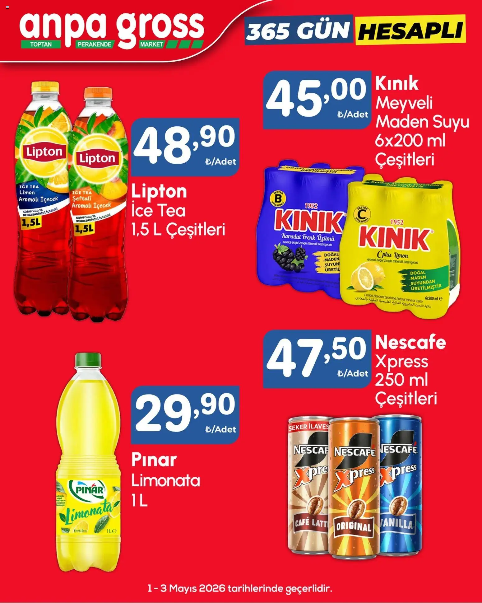 Anpa Gross Katalog Cuma-Pazar - 01.05.2026 tarihinden itibaren geçerlidir | Sayfa: 10 | Ürünler: Limon, Şeftali, Maden suyu, Ice tea