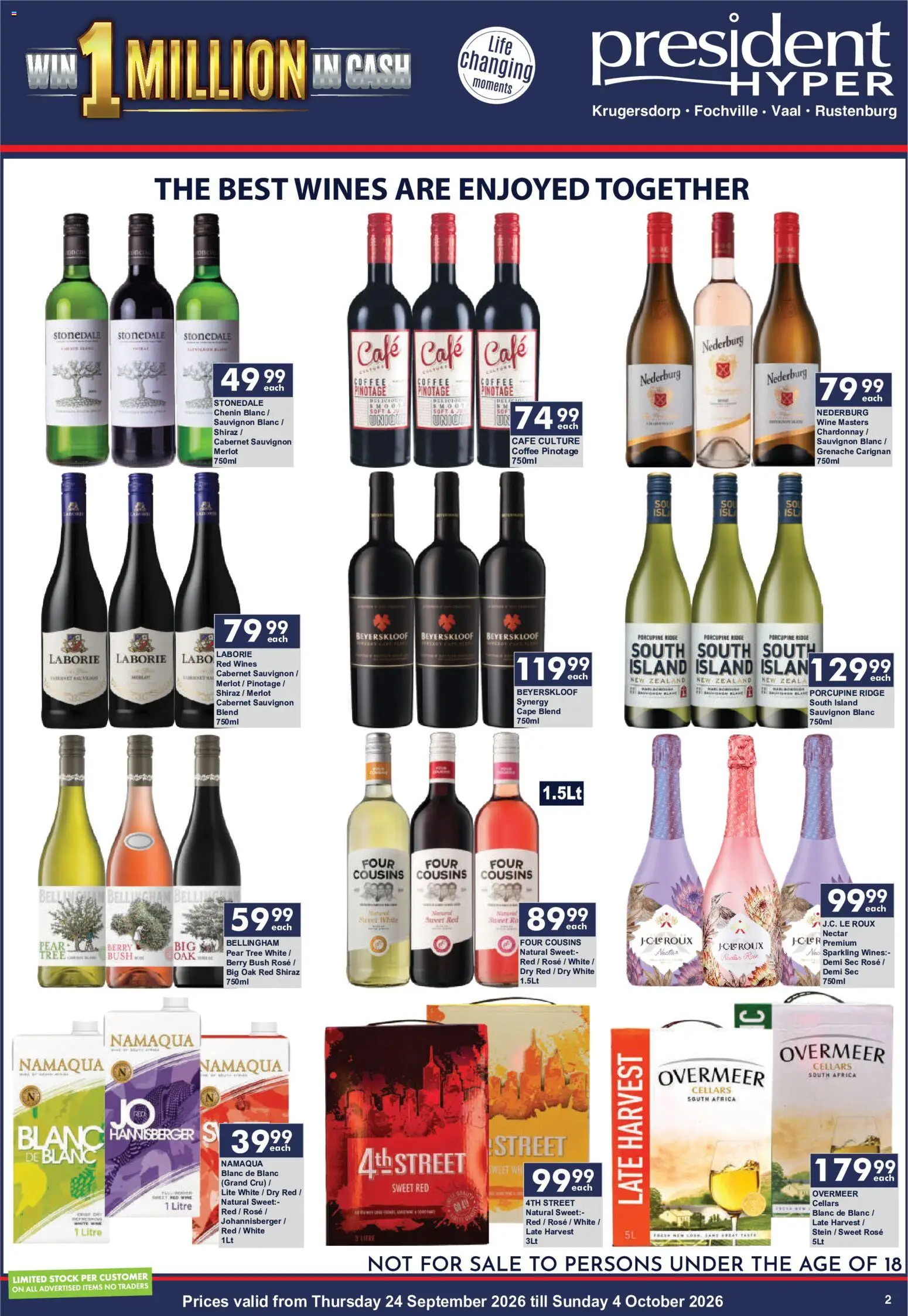 New President Hyper catalogue – valid from 24/09/2026 | Page: 1 | Products: Coffee, Wine, Stock
