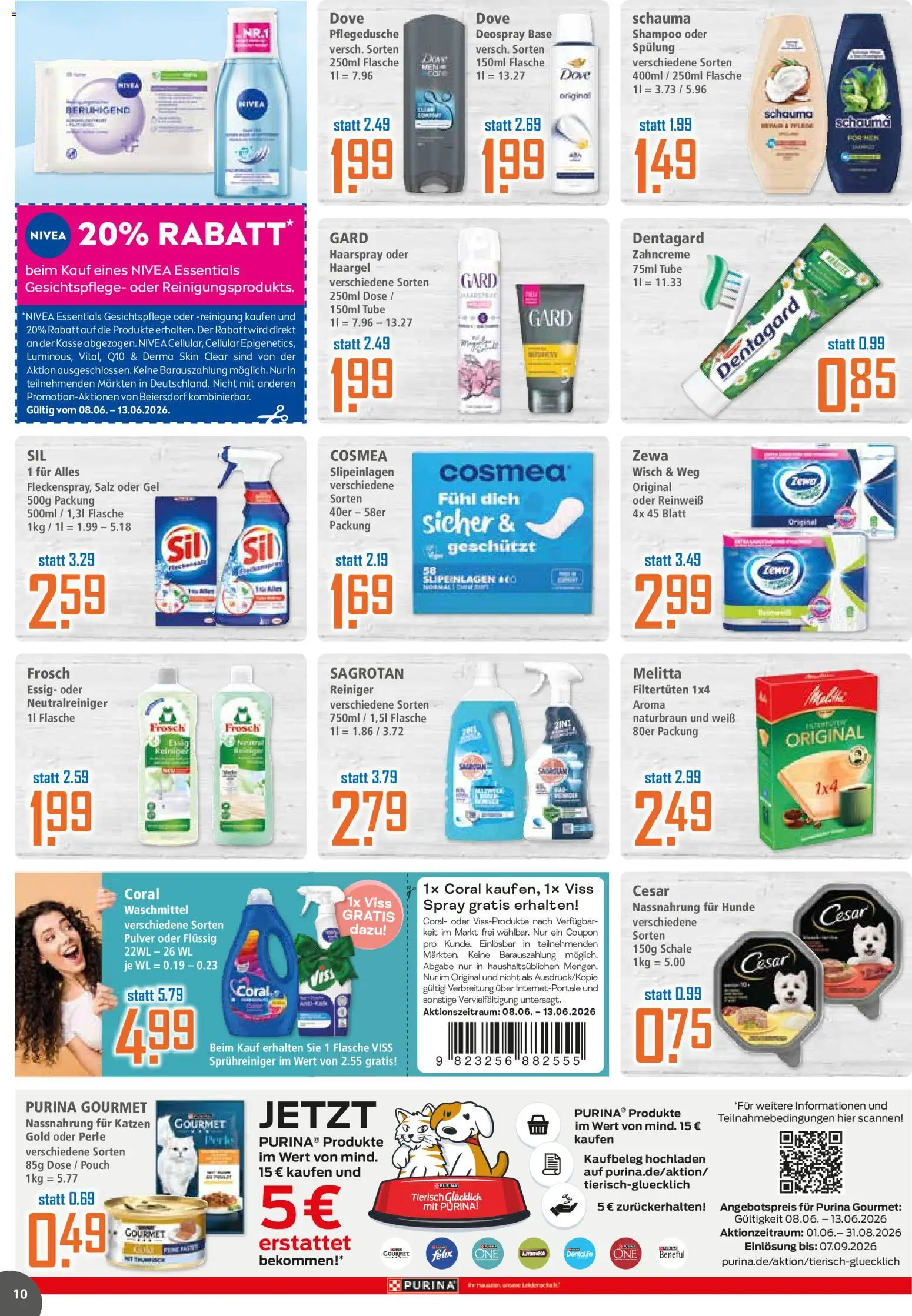Klaas & Kock Prospekt – gültig ab 08.06.2026 | Seite: 10 | Produkte: Coral, Zewa, Spülung, Waschmittel