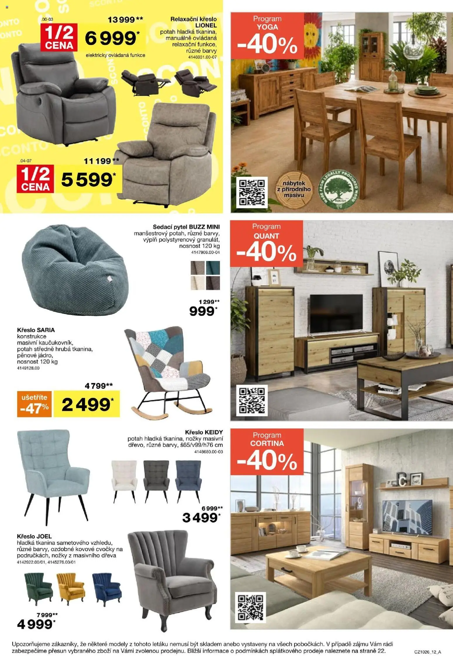 Sconto nábytek leták od 05.08.2026 | Strana: 12 | Produkty: Sedací pytel, Nábytek, Křeslo, Barvy
