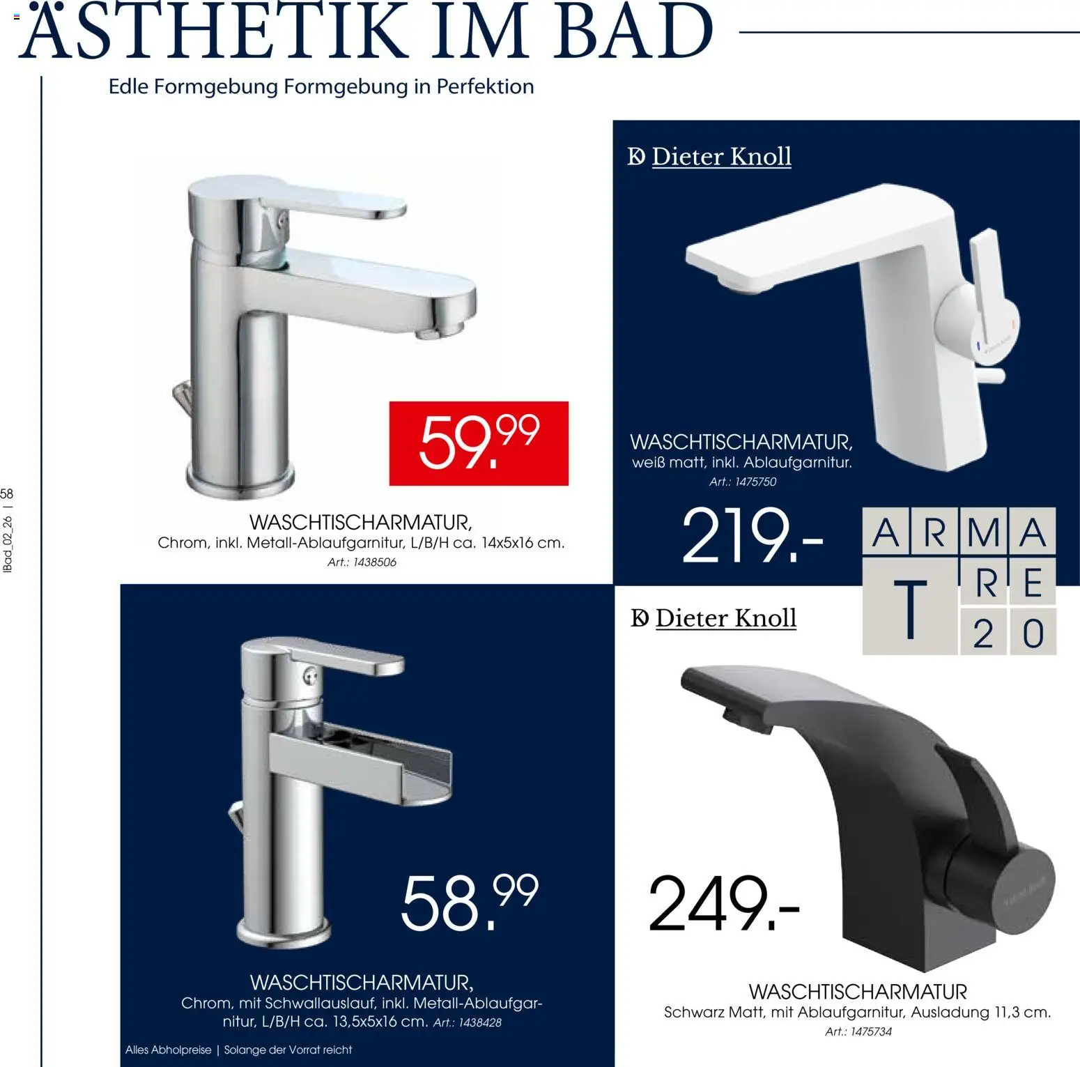 Zurbrüggen Bad Design Trends – gültig ab 23.03.2026 | Seite: 58 | Produkte: Bad