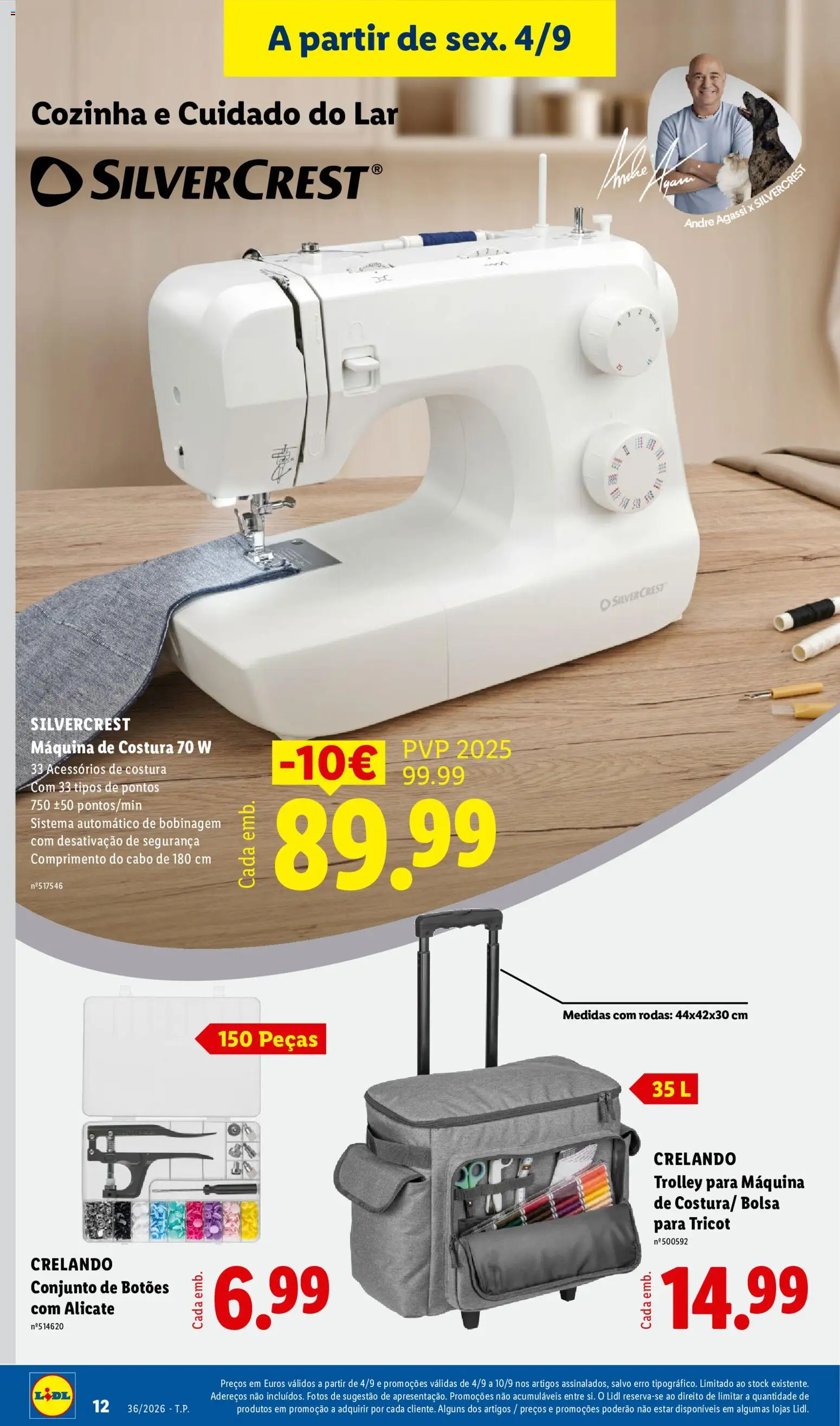 Lidl folheto Fim de Semana │ válido de 04/09/2026 | Página: 14 | Produtos: Cabo, Bolsa, Alicate, Máquina de costura