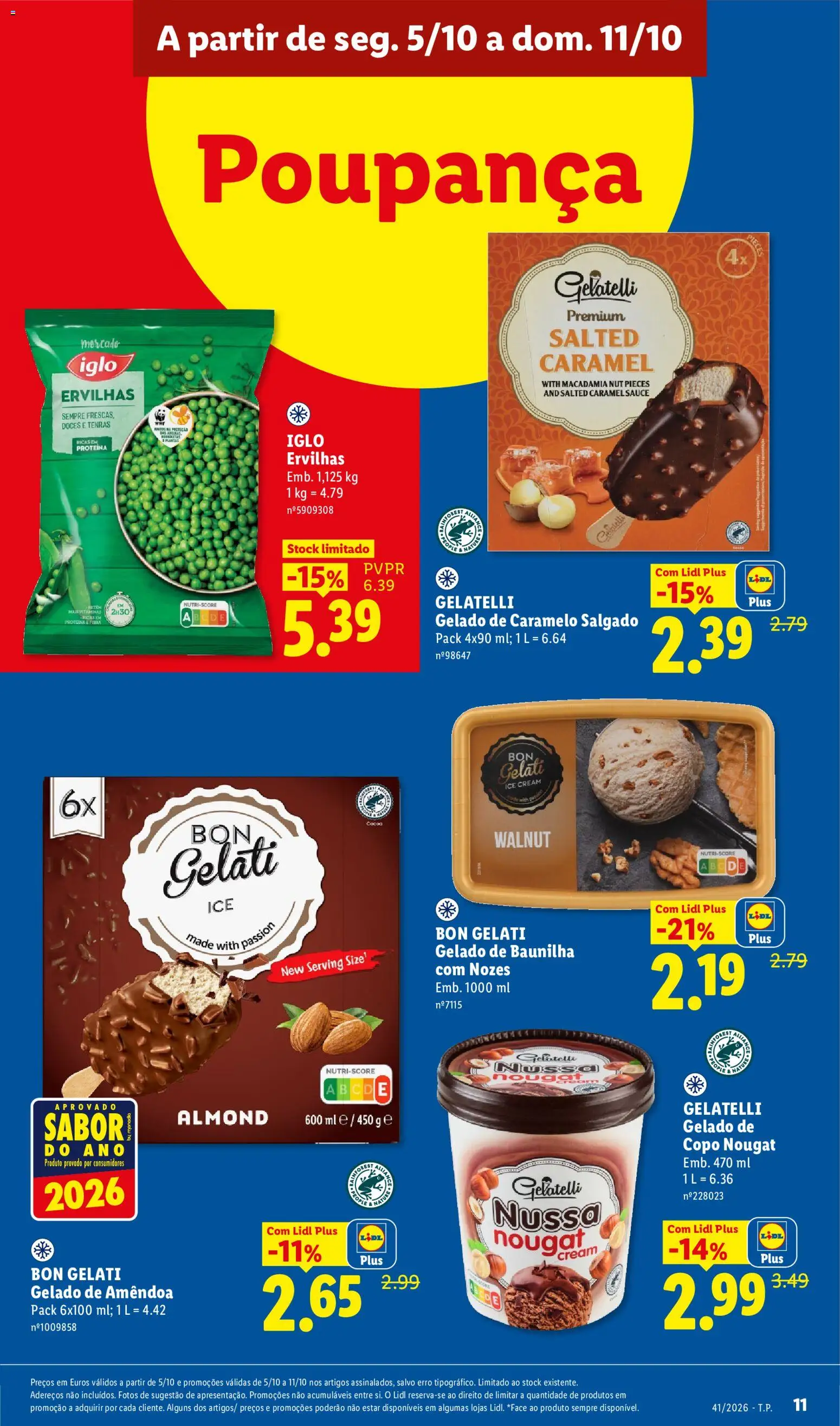 Lidl folheto │ válido de 05/10/2026 | Página: 11 | Produtos: Baunilha, Gelado, Nozes, Proteina