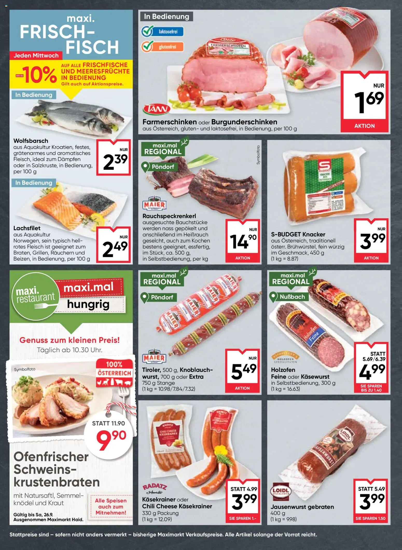 Maximarkt Flugblatt gültig ab 24.09.2026 | Seite: 4 | Produkte: Meeresfrüchte, Kraut, Ofen, Lachsfilet