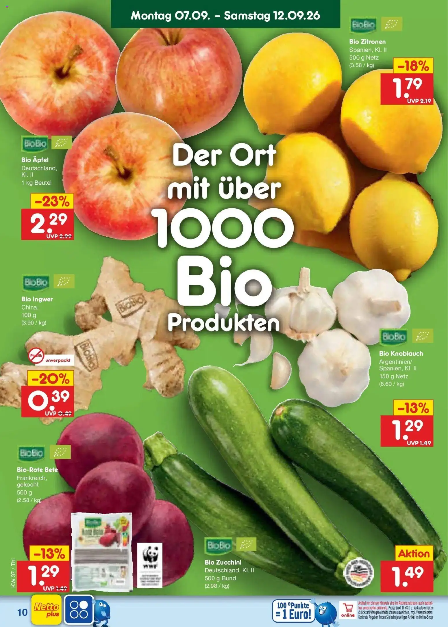 Netto Marken-Discount Prospekt Pirna – gültig ab 07.09.2026 | Seite: 16 | Produkte: Äpfel, Knoblauch, Zucchini, Zitronen