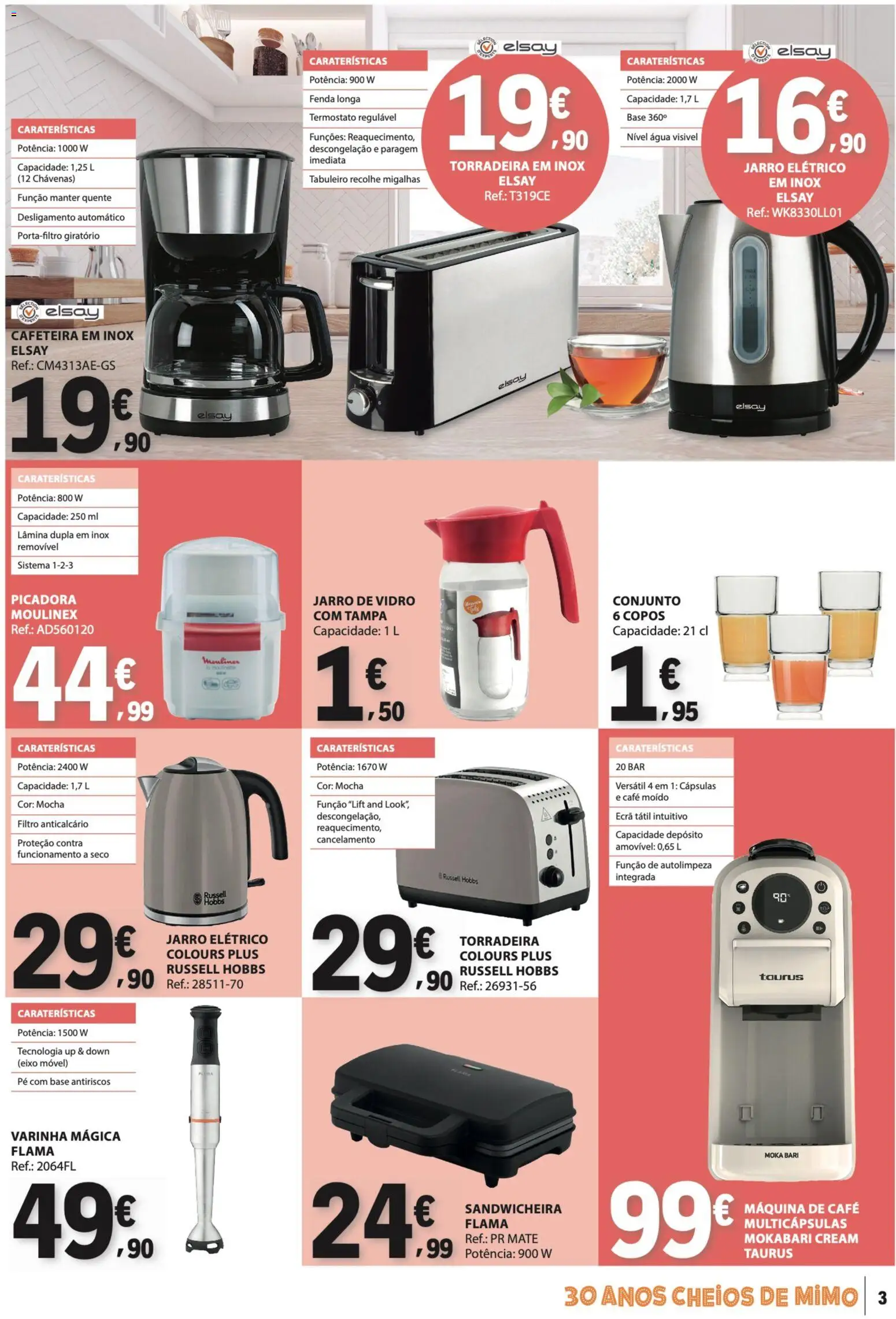 E.Leclerc folheto Não Alimentar │ válido de 02/07/2026 | Página: 3 | Produtos: Agua, Copos, Torradeira, Cafeteira