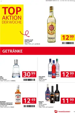 Transgourmet Flugblatt ab 18.05.2026 gültig | Seite: 19 | Produkte: Gin, Whiskey, Creme, Bourbon