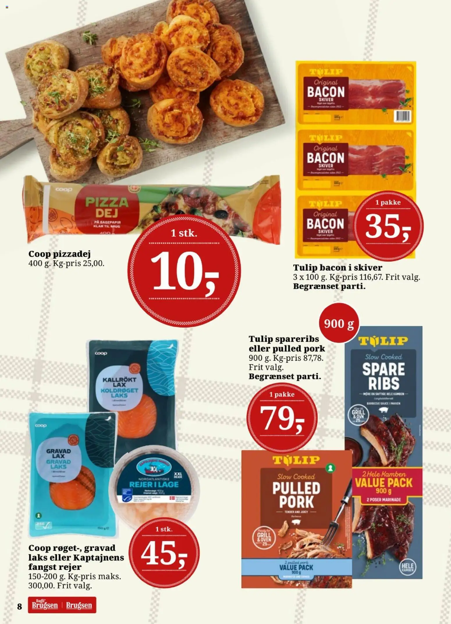 Dagli'Brugsen tilbudsavis – gyldig fra 14/08/2026 | Side: 8 | Produkter: Pizza, Pizzadej, Bacon, Grill