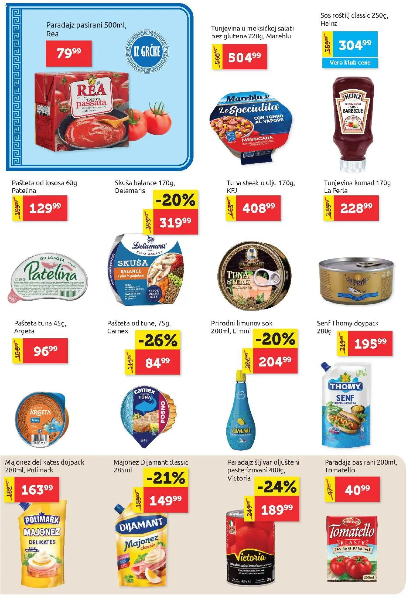 SuperVERO katalog - važi od 20.08.2026 | Strana: 8 | Proizvode: Majonez, Tuna, Sos, Paradajz