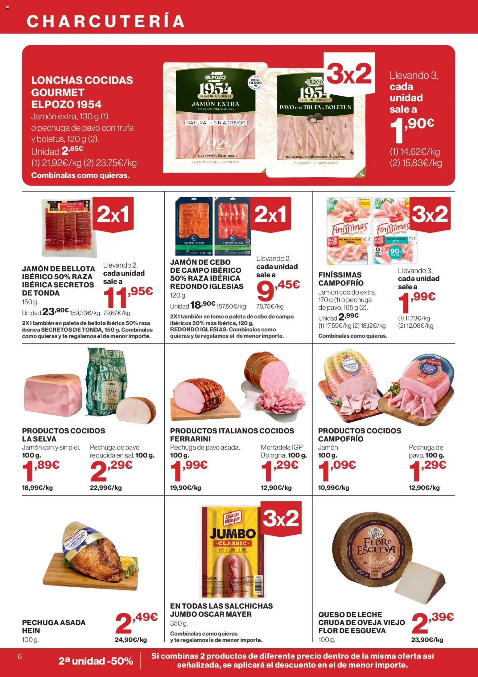 Supercor folleto │ válido desde el 28/10/2026 | Página: 6 | Productos: Queso, Jamón cocido, Té, Pavo