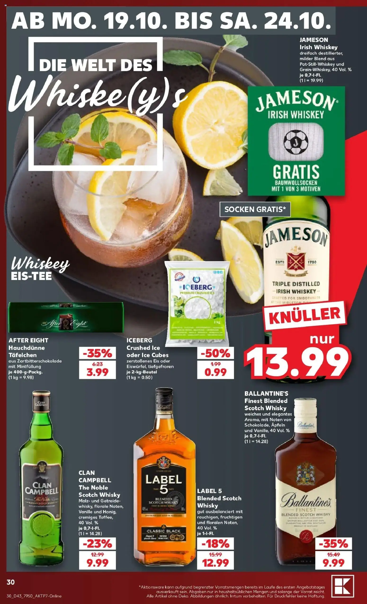 Prospekt Kaufland ab 19.10.2026 » Angebote Online zum Blättern | Seite: 34 | Produkte: Jameson, Socken, Getreide, Eis