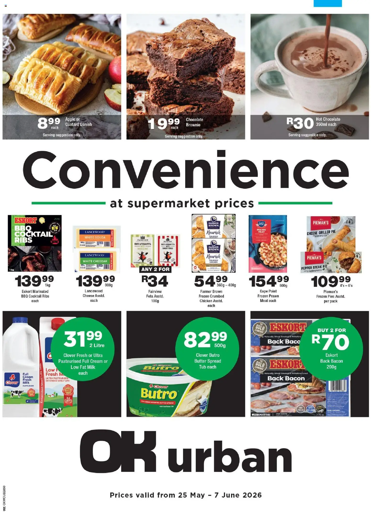 New OK Foods catalogue – valid from 25.05.2026 | Page: 1 | Products: Hot chocolate, Chicken, Cream, Chilli