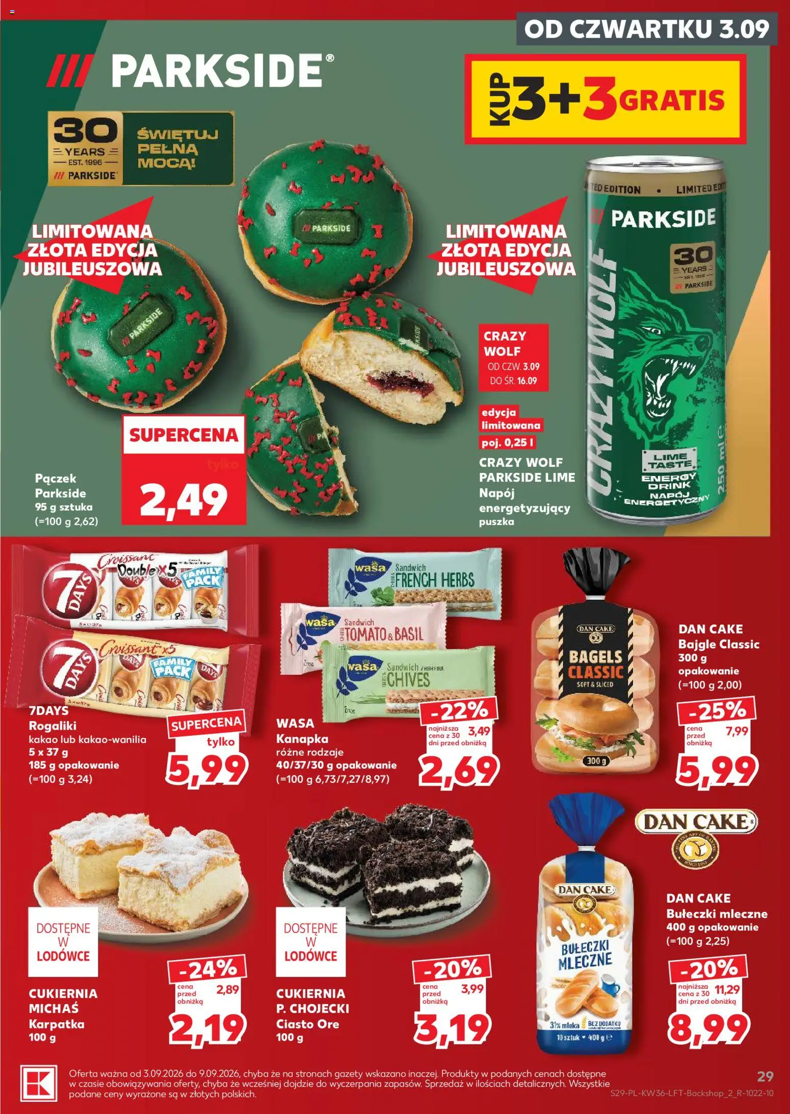 Kaufland Polsko leták od 03.09.2026 | Strana: 29 | Produkty: Crazy Wolf, Parkside, Bagels, Kakao