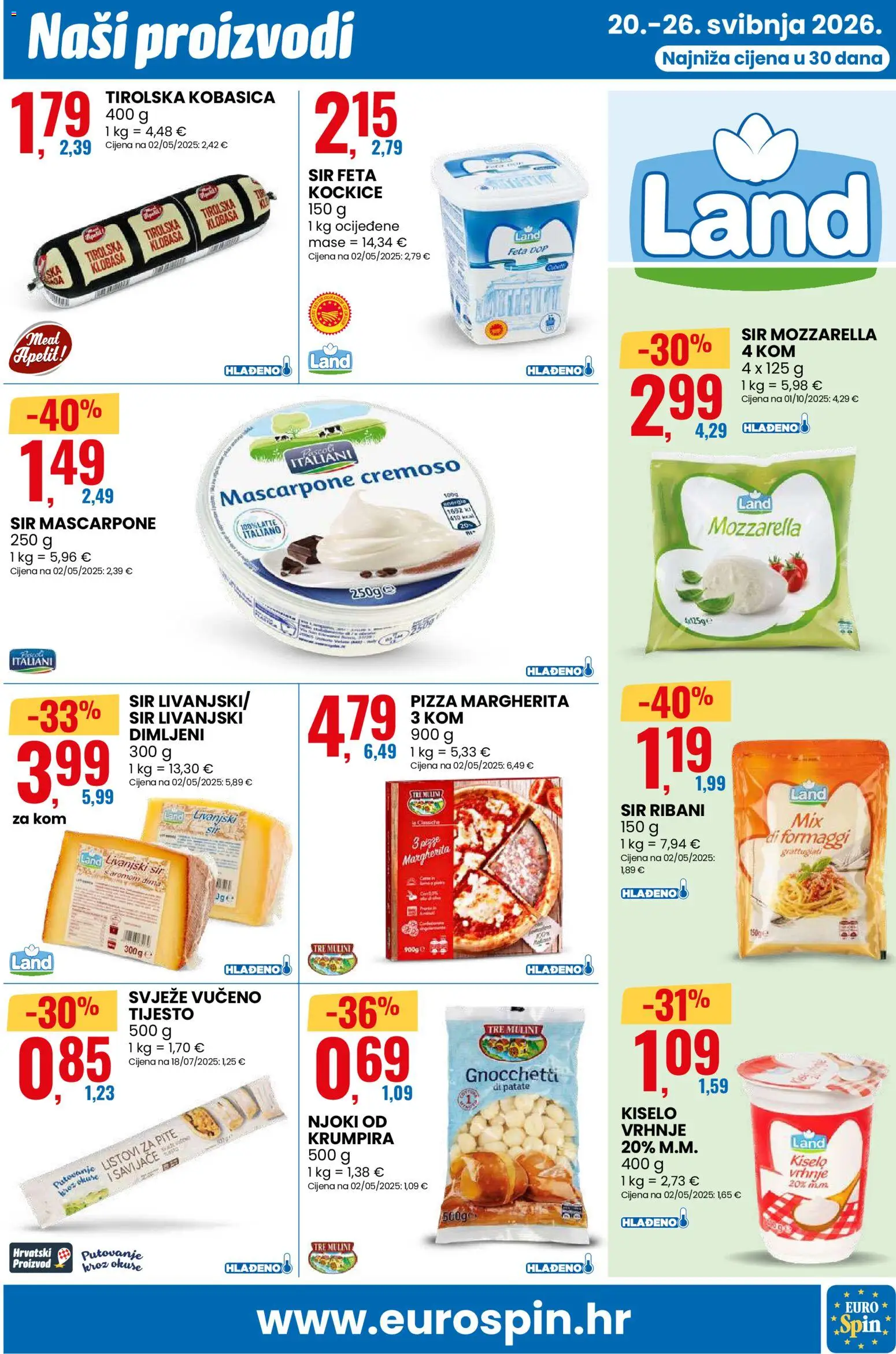 Eurospin katalog | vrijedi od 20.05.2026 | Stranica: 9 | Proizvodi: Feta, Mozzarella, Njoki, Kobasica
