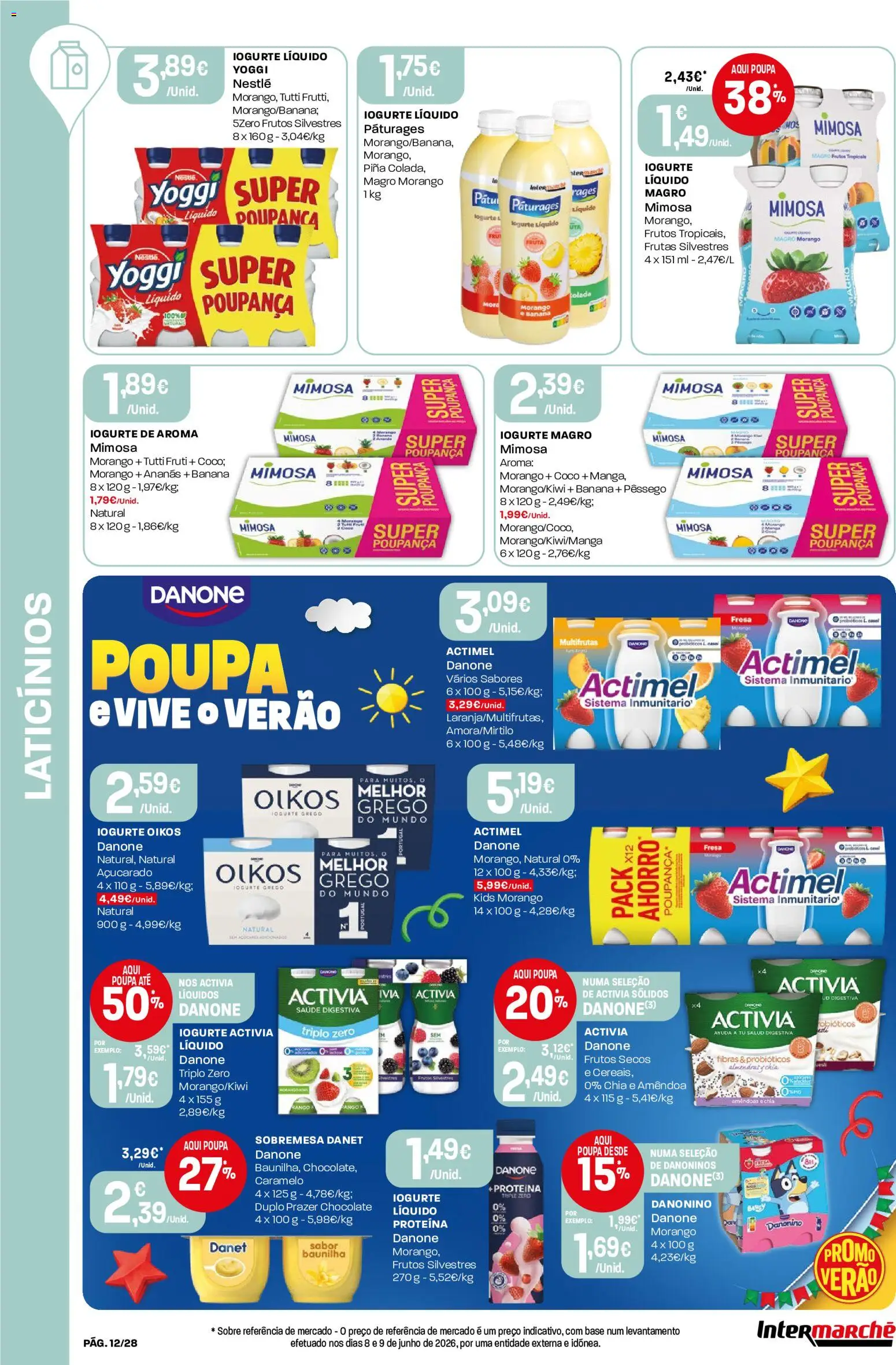 Intermarché Folheto Contact │ válido de 09/07/2026 | Página: 12 | Produtos: Amêndoas, Base, Activia triplo zero, Iogurte liquido