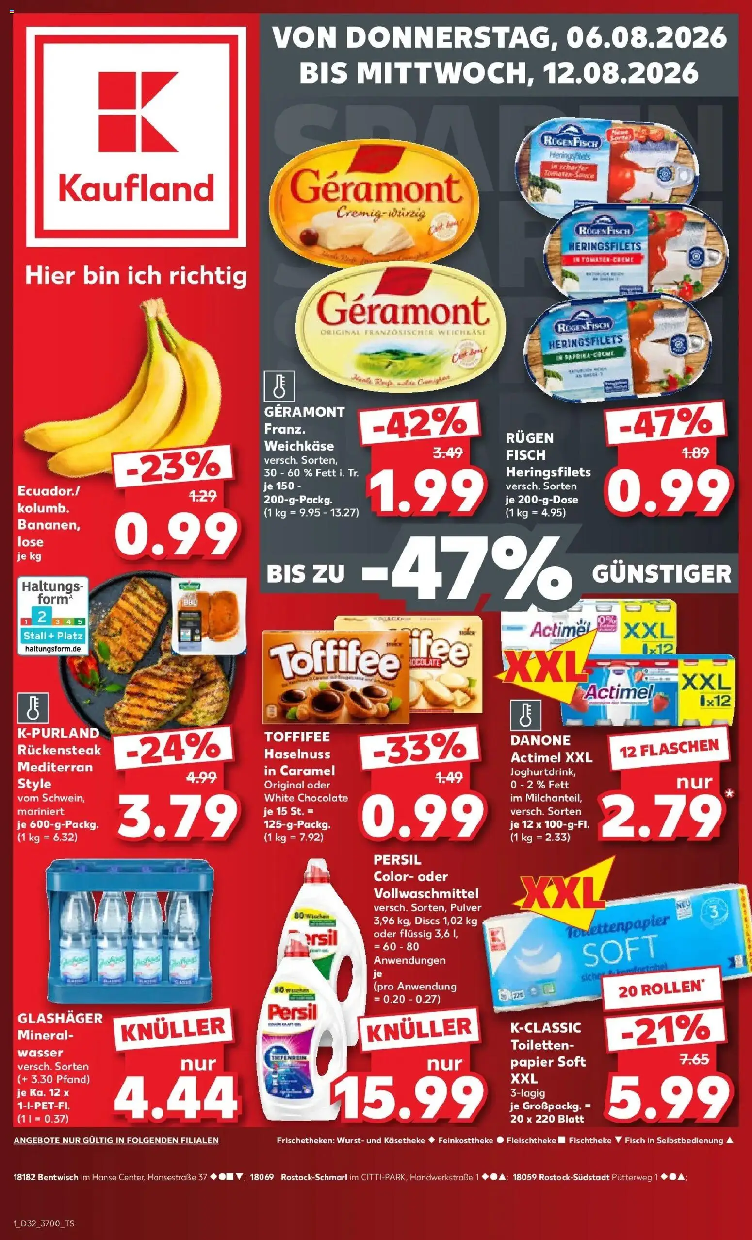 Kaufland Prospekt Bentwisch – gültig ab 03.08.2026 | Seite: 10 | Produkte: Tomaten, Fisch, Wasser, Persil