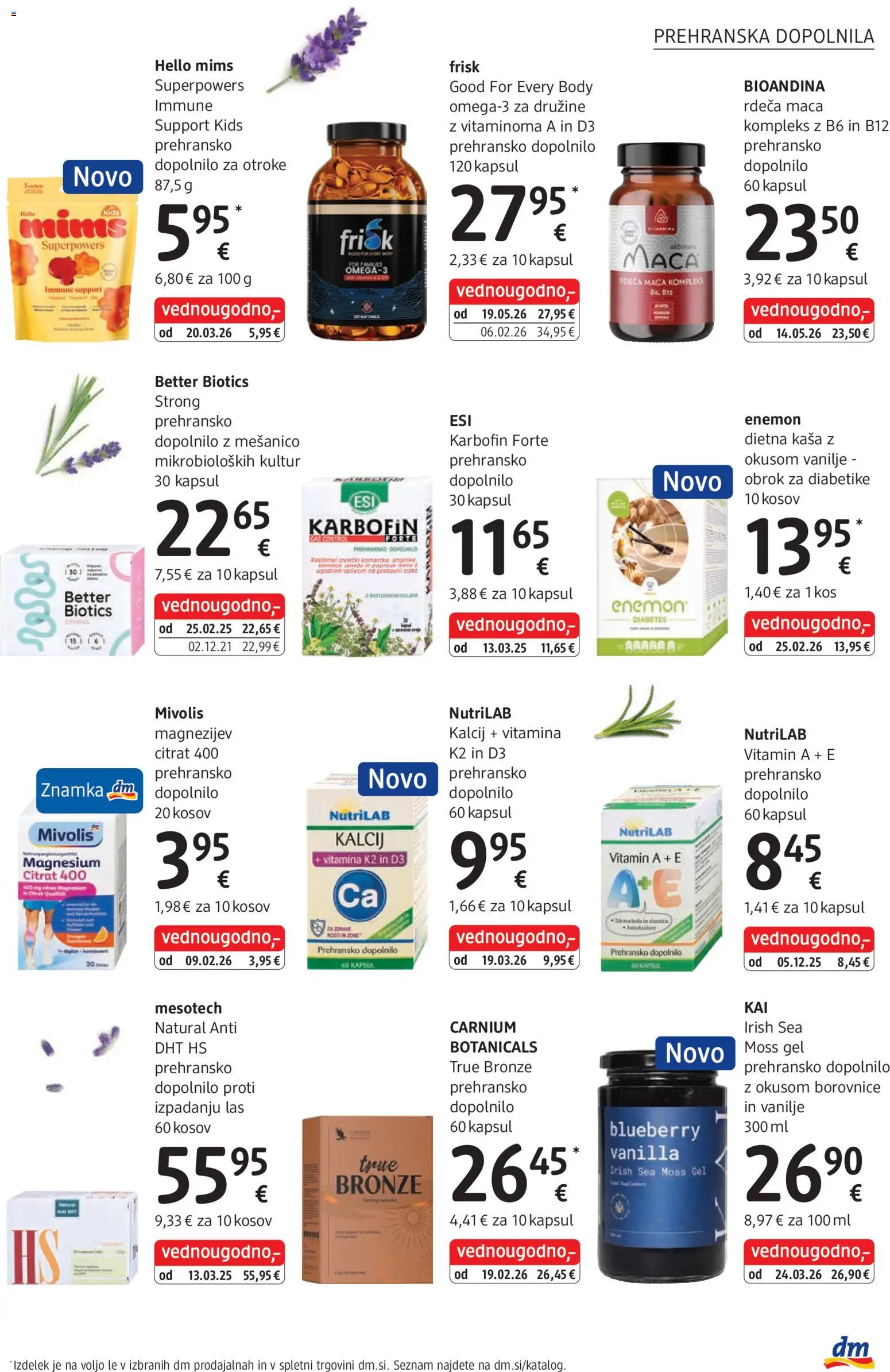 Novi DM Drogerie Markt katalog ponudbe – veljaven od 01.07.2026 | Stran: 21 | Izdelki: Prehranska dopolnila, Kos, Borovnice