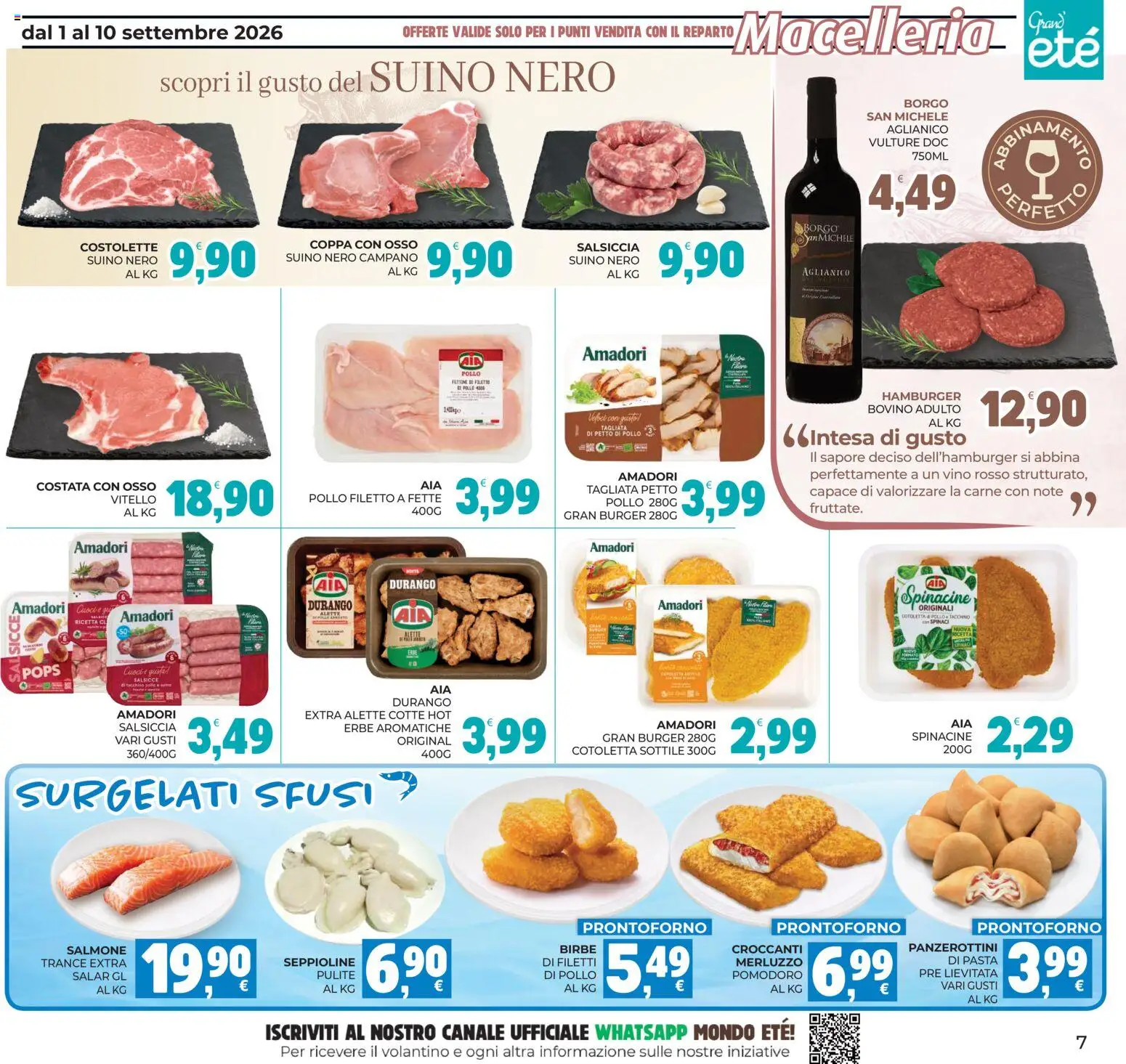 Volantino Eté del 01/09/2026 | Pagina: 7 | Prodotti: Pollo, Tacchino, Spinaci, Vitello