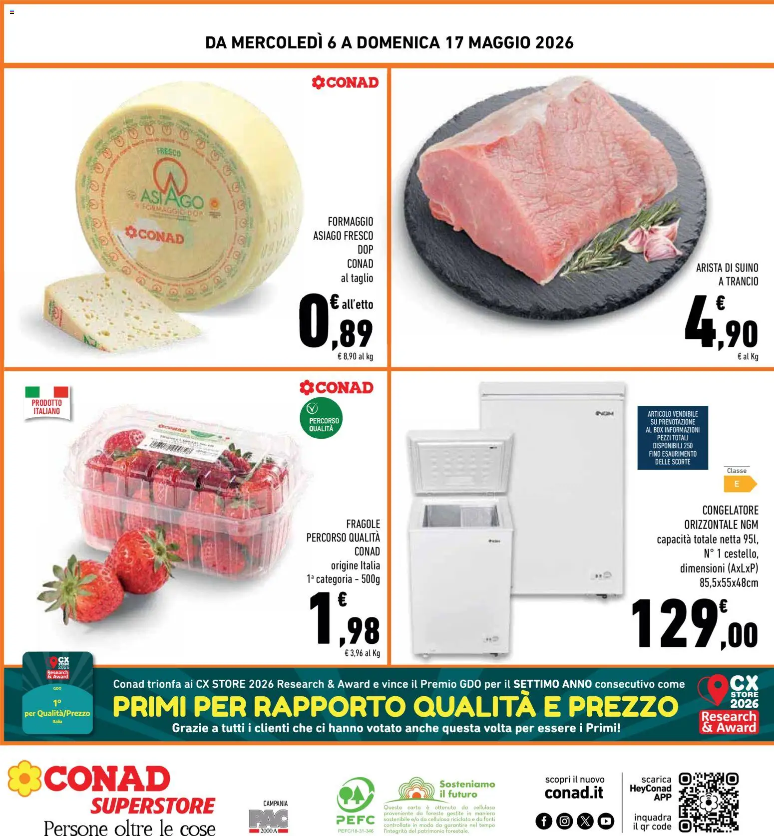 Volantino Conad del 06.05.2026 | Pagina: 32 | Prodotti: Fragole, Formaggio, Freezer, Congelatore