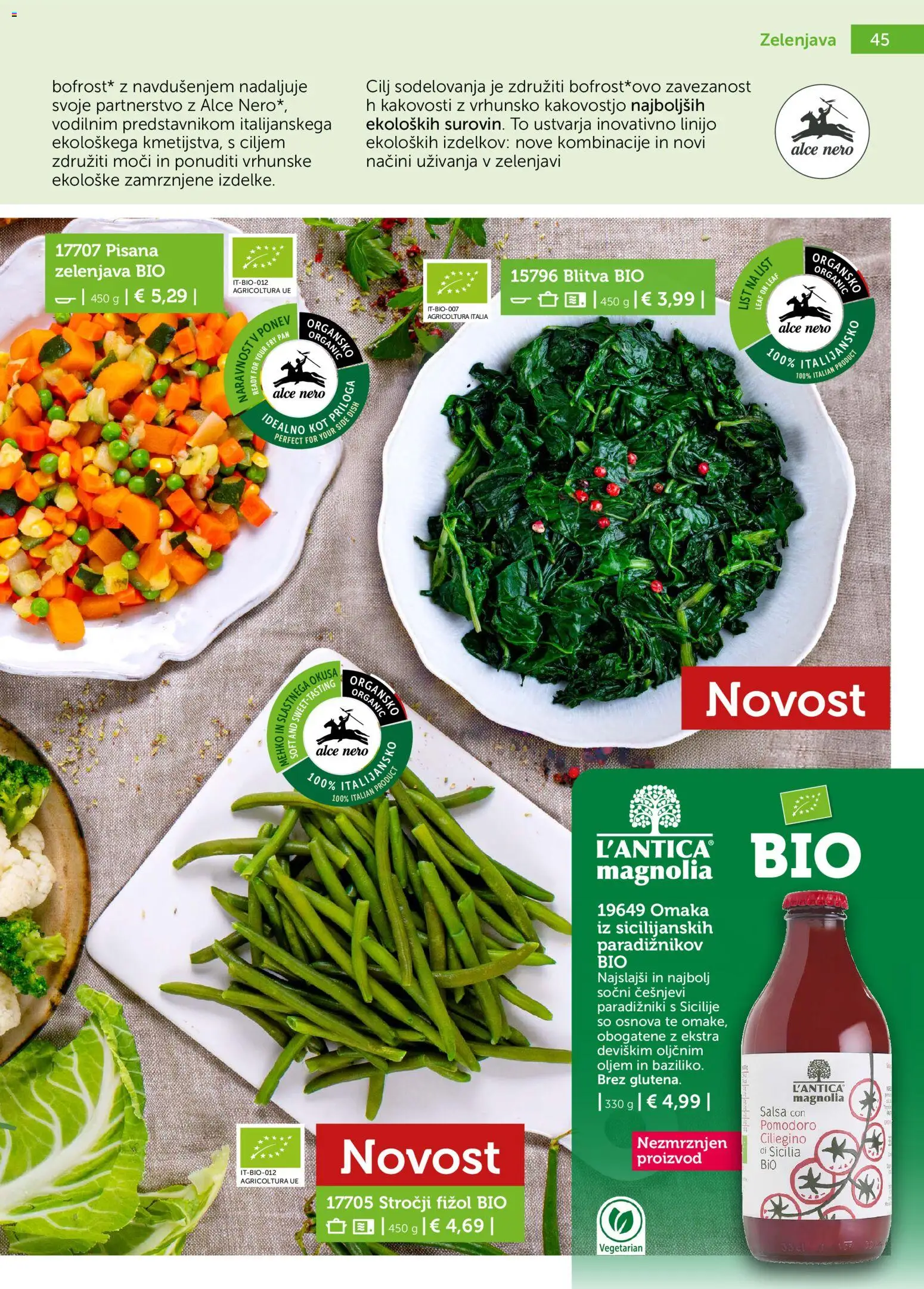 Novi Bofrost katalog ponudbe – veljaven od 01.10.2026 | Stran: 45 | Izdelki: Zelenjava, Omaka