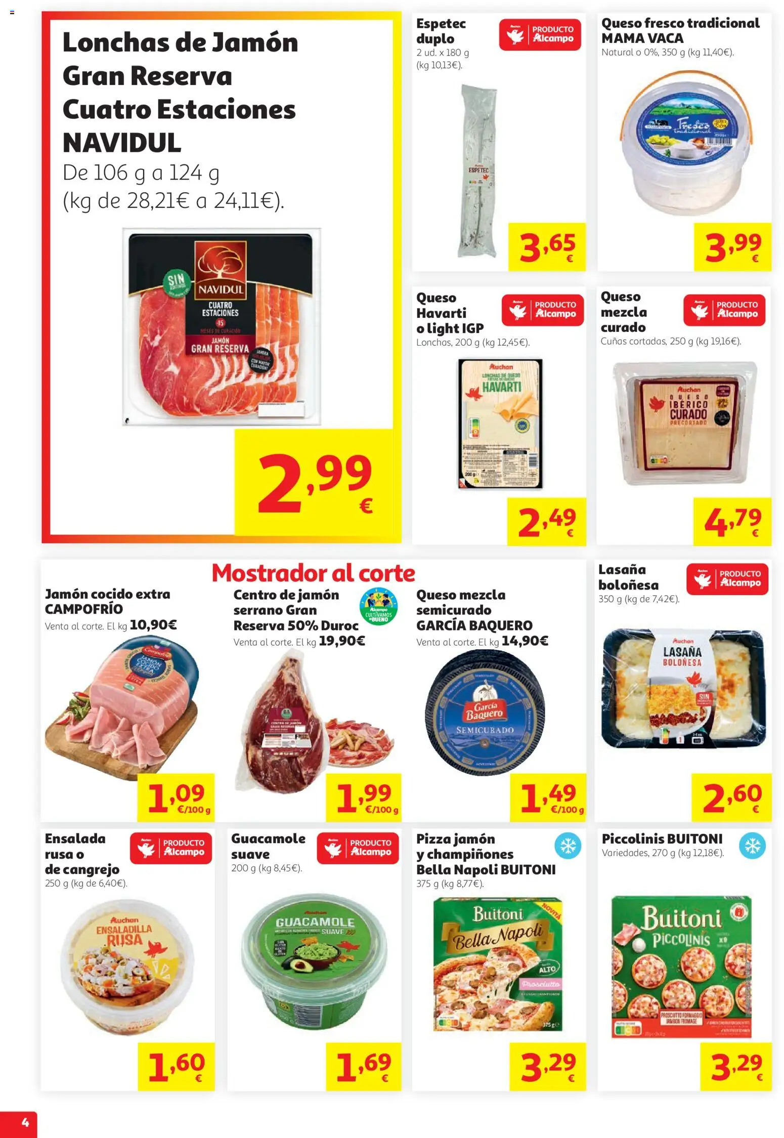 Alcampo folleto │ válido desde el 13/08/2026 | Página: 4 | Productos: Queso, Queso fresco, Guacamole, Lasaña