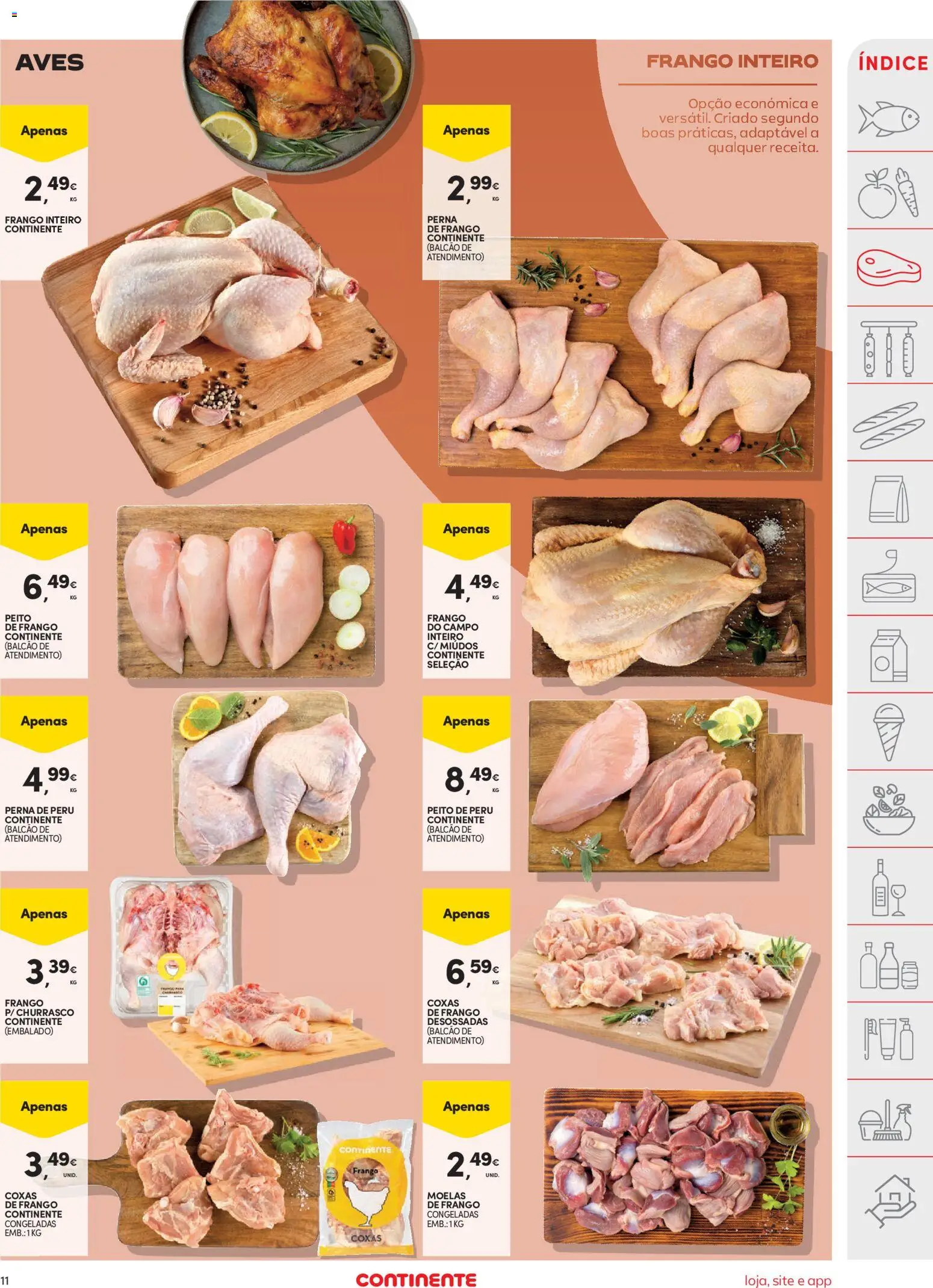 Continente folheto │ válido de 29/09/2026 | Página: 11 | Produtos: Frango, Peru, Frango inteiro, Moelas
