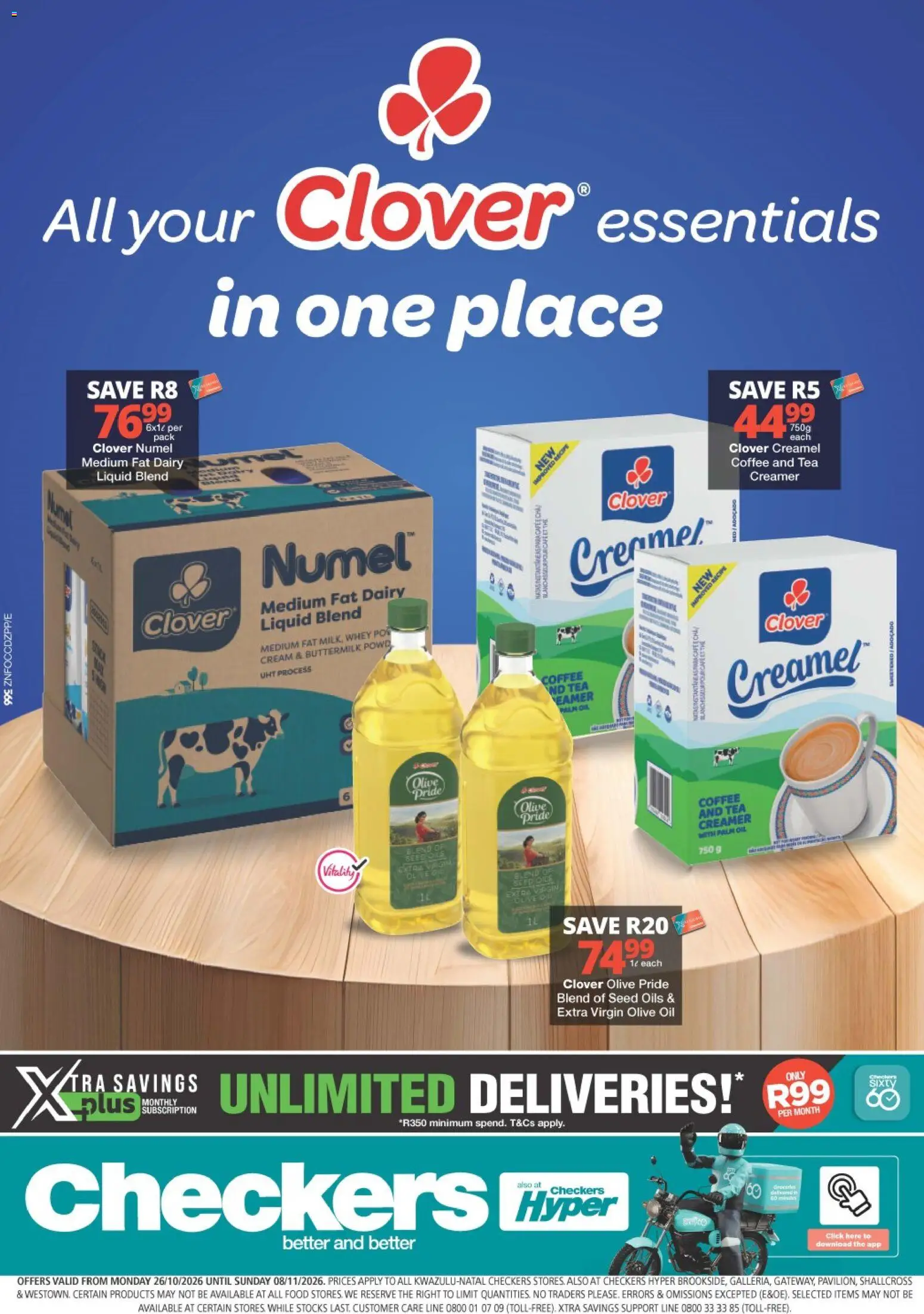 New Checkers catalogue – valid from 26/10/2026 | Page: 1 | Products: Creamer, Coffee, Tea, Cream