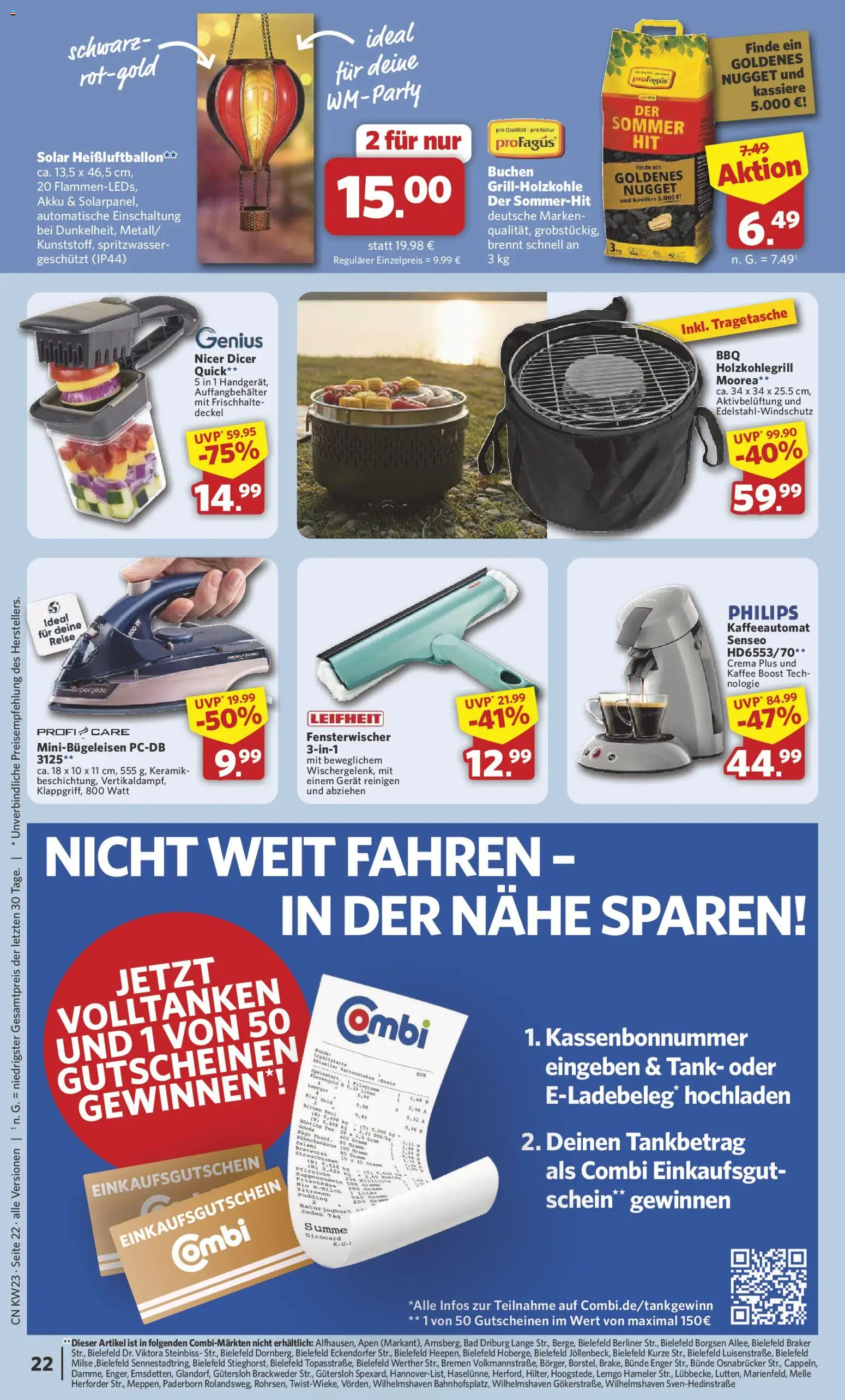 Combi Prospekt – gültig ab 01.06.2026 | Seite: 22 | Produkte: Senseo, Bratwurst, Pudding, Kiwi