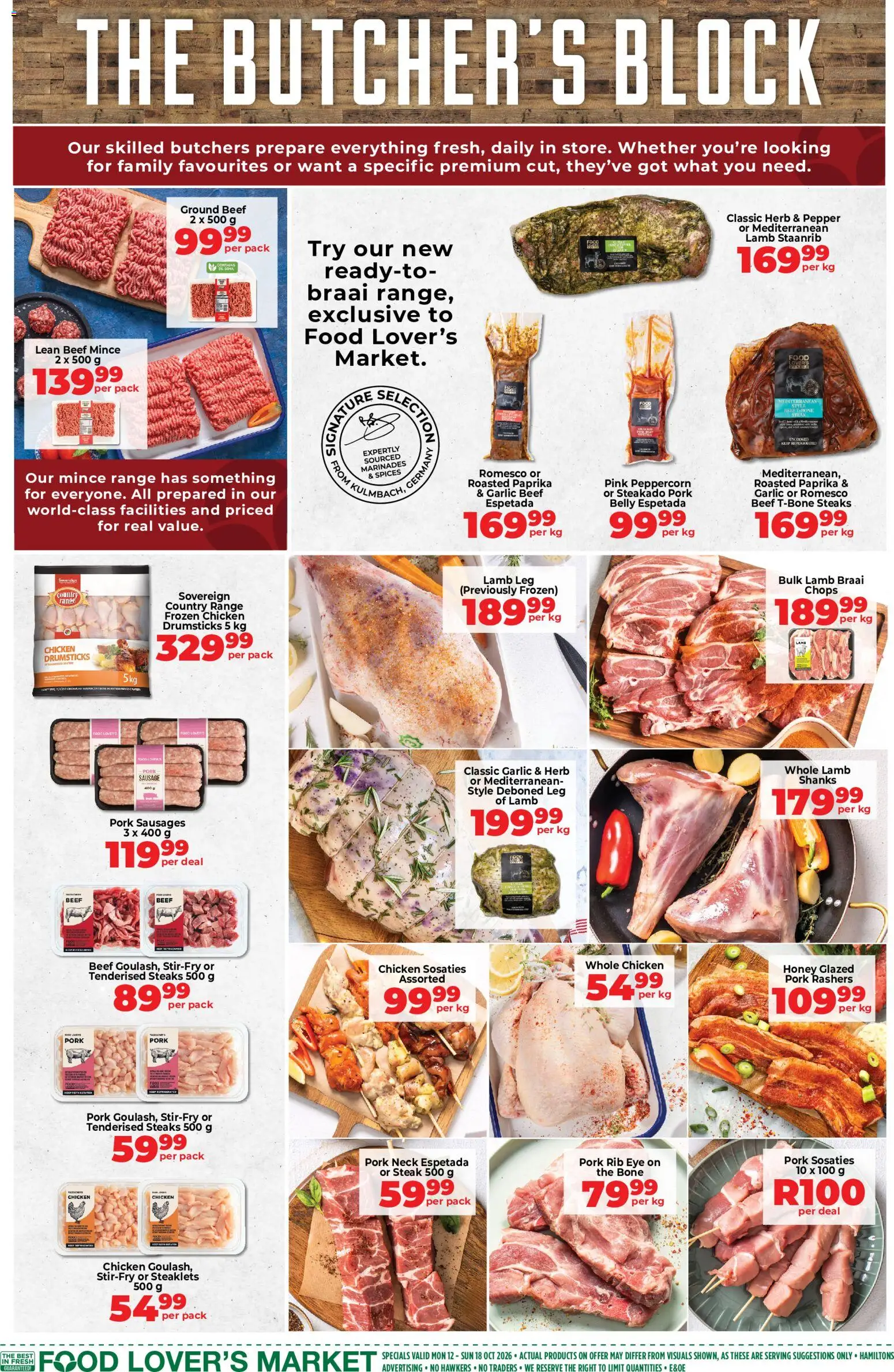 New Food Lover's Market catalogue – valid from 12/10/2026 | Page: 3 | Products: Chicken, Pork, Beef, Spices