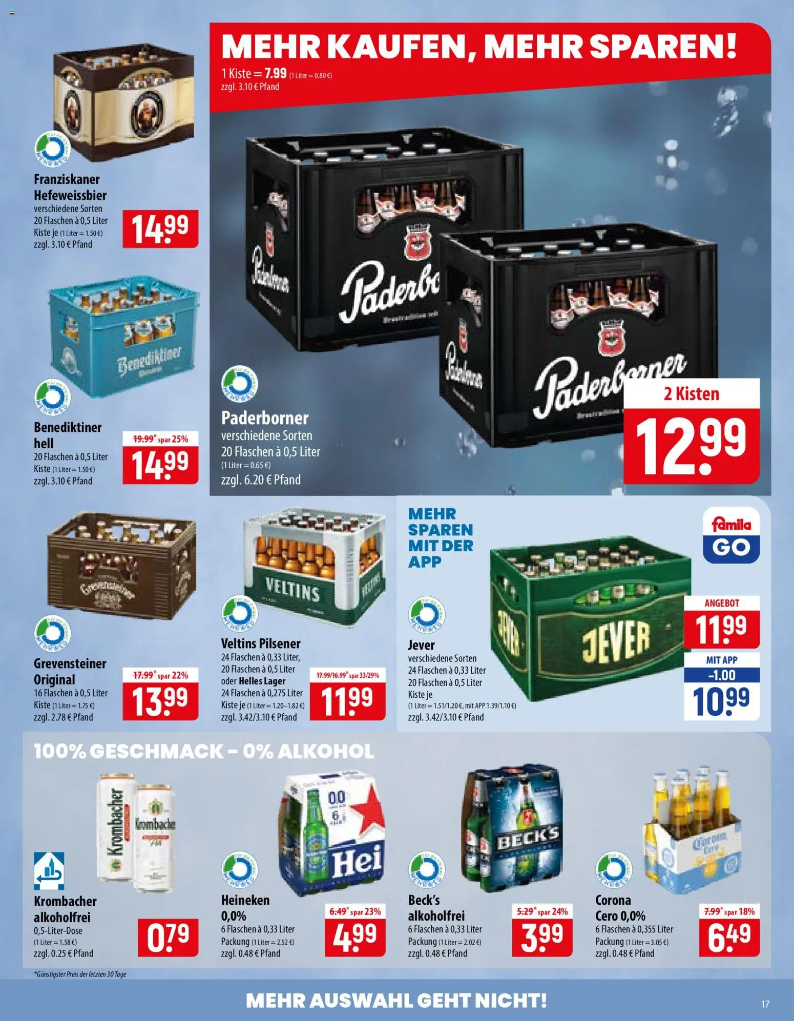 Famila Prospekt – gültig ab 14.09.2026 | Seite: 17 | Produkte: Franziskaner, Heineken, Alkohol, Veltins