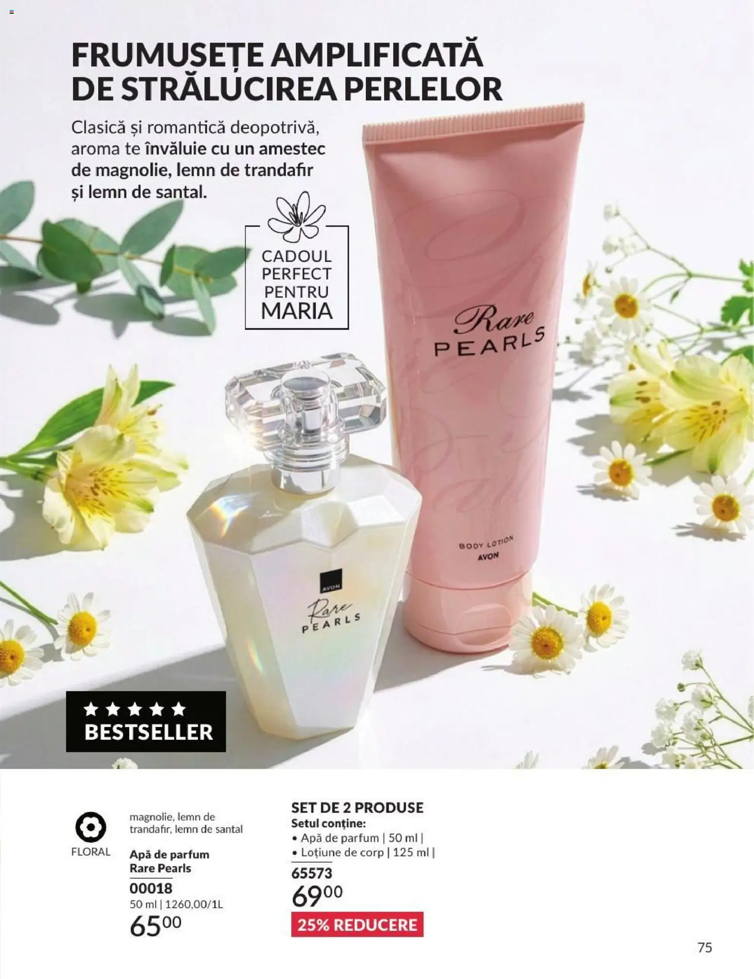 Noul catalog Avon – valabil de la 01.08.2026 | Pagină: 75 | Produse: Apă de parfum, Trandafir, Body, Parfum