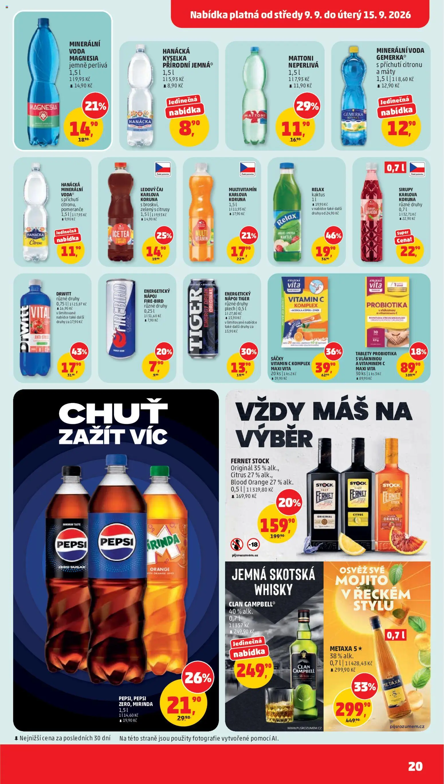 Penny Market leták od 09.09.2026 | Strana: 20 | Produkty: Voda, Magnesia, Drwitt, Plech