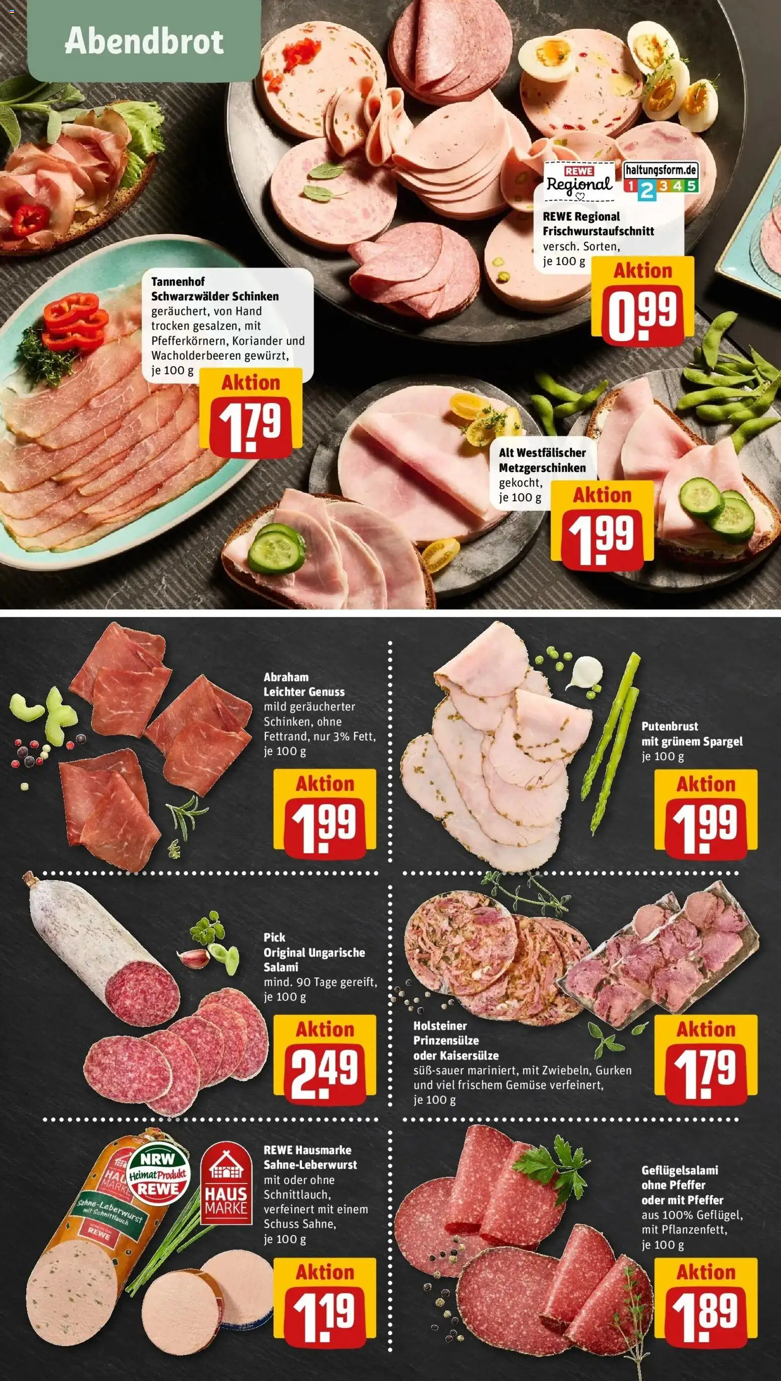 REWE Prospekt ab 10.08.2026 zum Blättern » Angebote | Seite: 10 | Produkte: Putenbrust, Salami, Schinken, Gurken