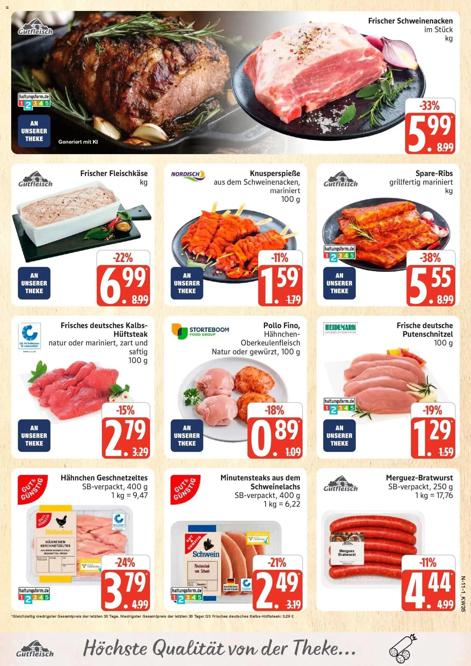 Marktkauf Prospekt Buxtehude (ab 24.08.2026) » Angebote online | Seite: 11 | Produkte: Theke, Bratwurst, Schweinenacken, Putenschnitzel