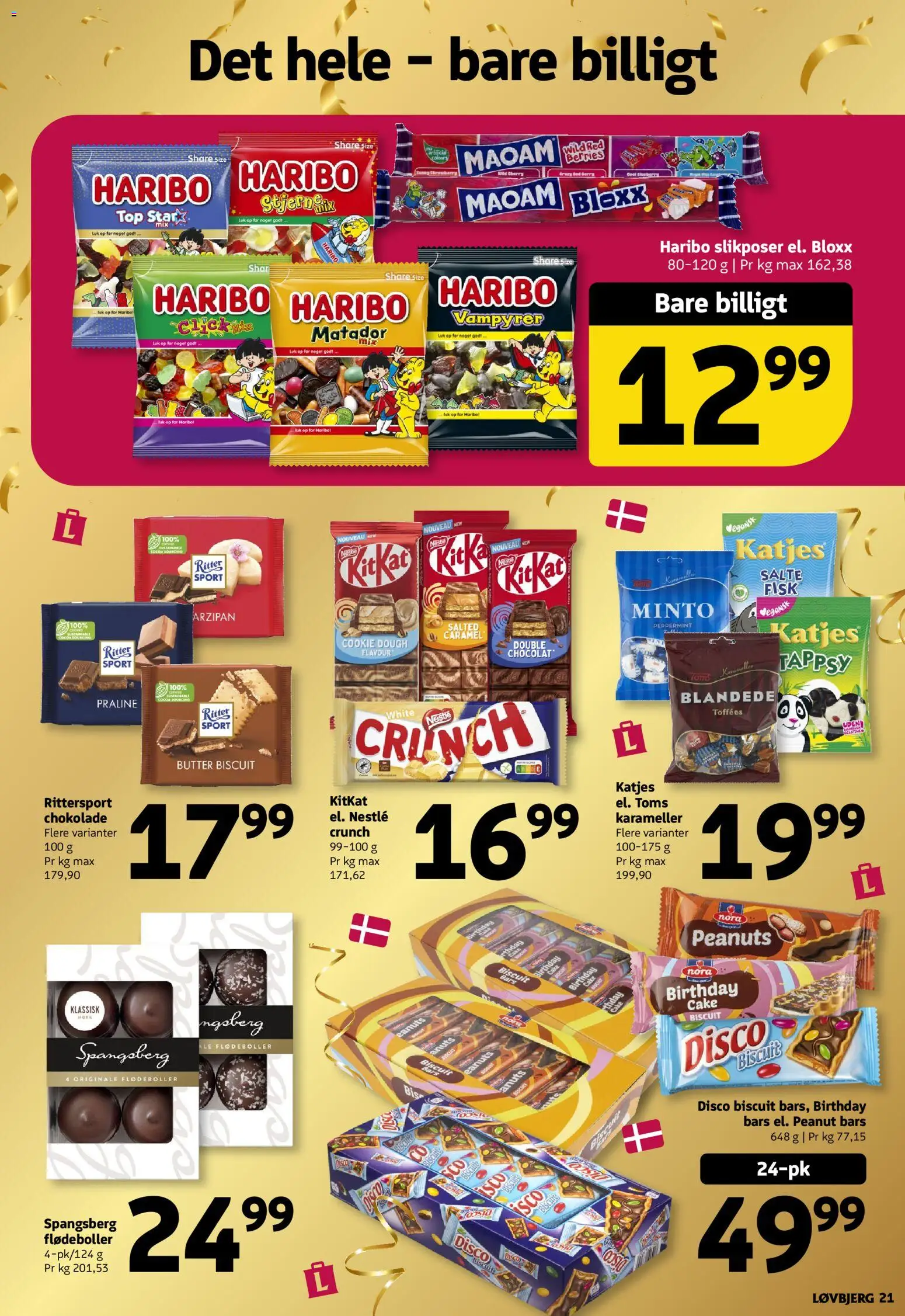 Løvbjerg tilbudsavis – gyldig fra 07/08/2026 | Side: 21 | Produkter: Chokolade, Fisk, Peanuts, Karameller