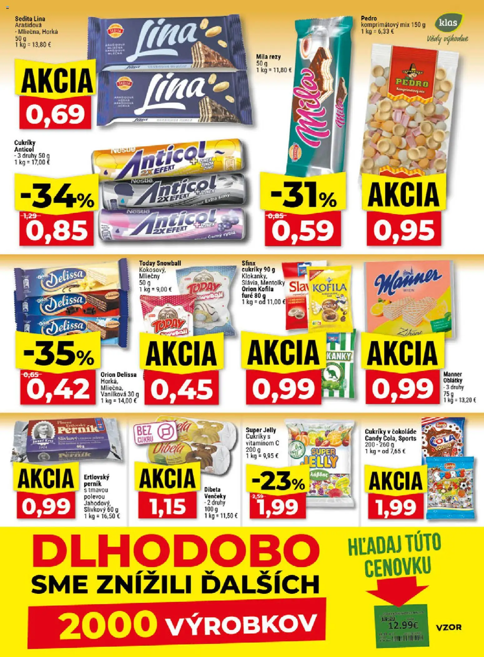 Nové Klas akcie – leták je platný od 07.09.2026 | Strana: 18 | Produkty: Oblátky, Cukríky, Mila, Cola