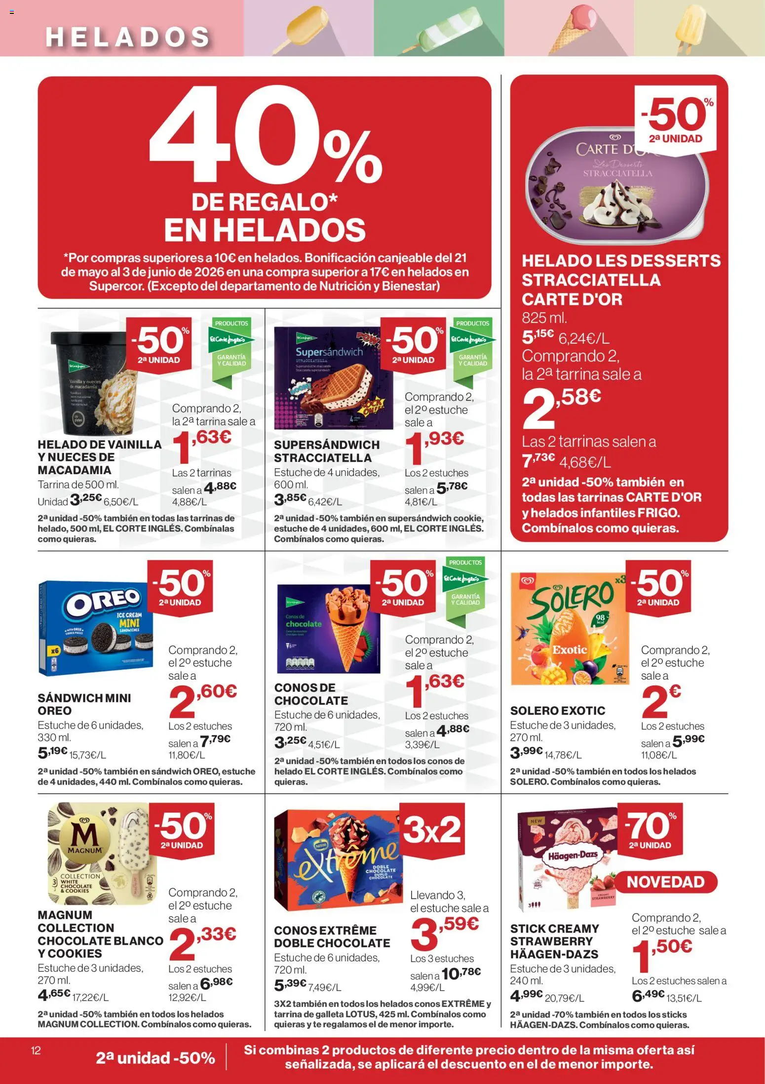 Supercor folleto │ válido desde el 06.05.2026 | Página: 12 | Productos: Chocolate, Té, Helado