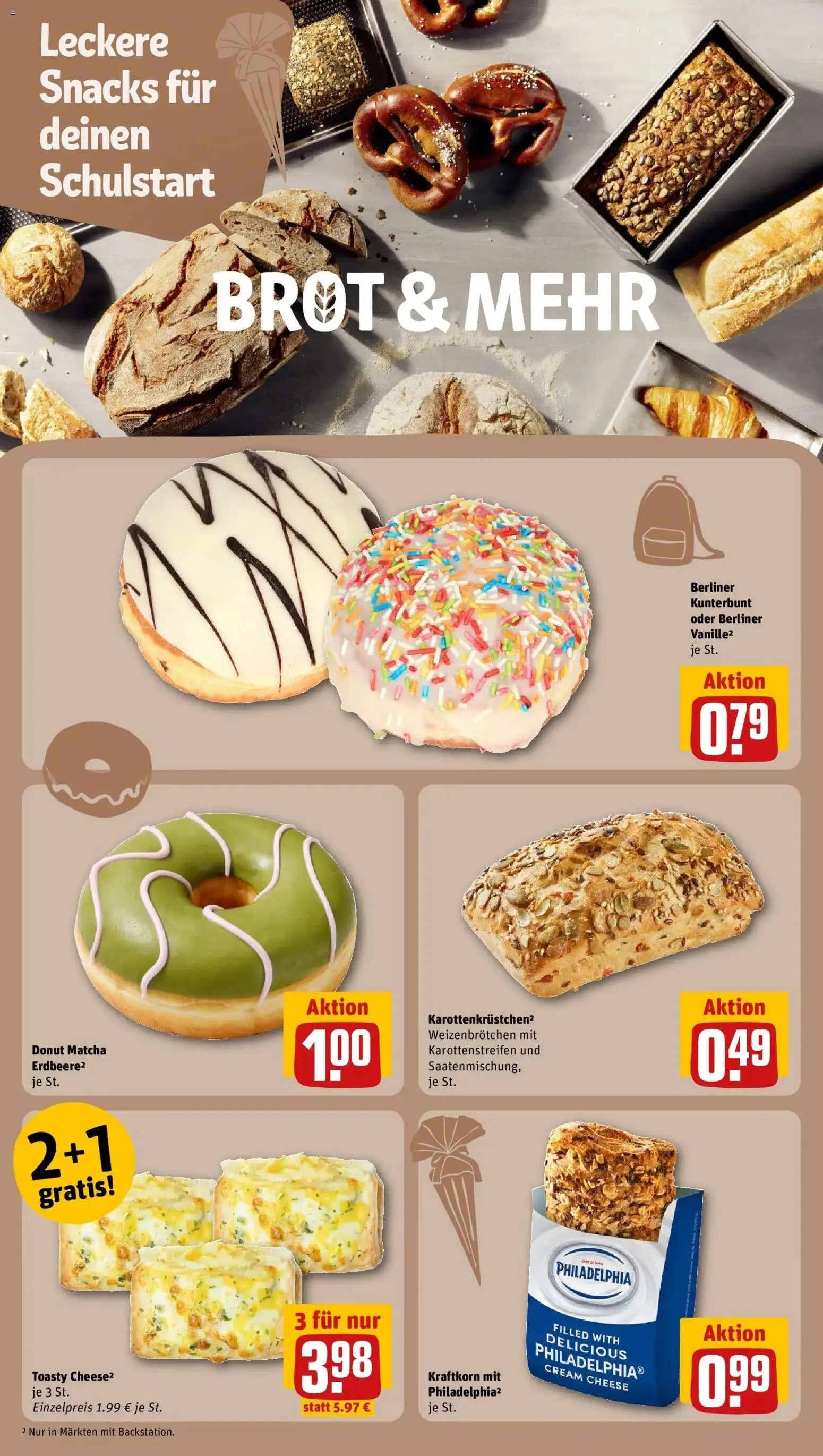 REWE Prospekt ab 31.08.2026 zum Blättern » Angebote | Seite: 10 | Produkte: Berliner, Philadelphia, Brot