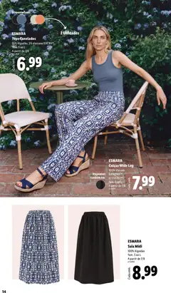 Pré-visualização Saia Midi, 100% Algodão, Tam. S ao L válido de 08/06/2026 | Página: 14 | Produtos: Algodão, Calças, Saia
