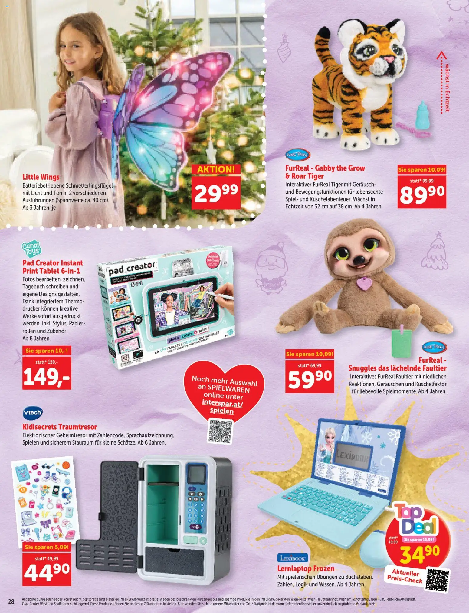 Interspar Sonderfolder Kindergeschenke gültig ab 27.10.2026 | Seite: 28 | Produkte: Tablet, Drucker, Spiel