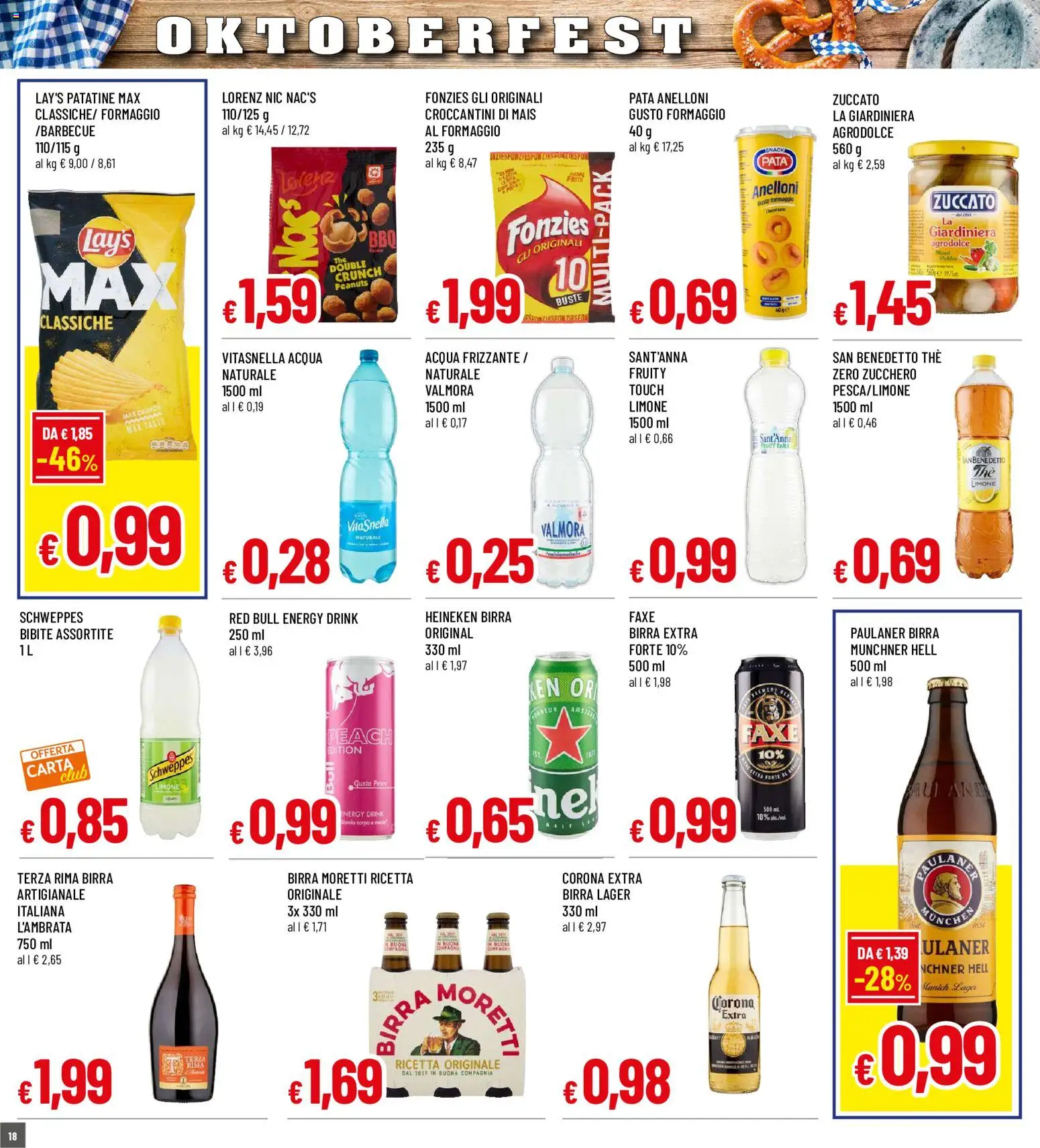 Volantino Galassia del 17/09/2026 | Pagina: 18 | Prodotti: Limone, Birra Moretti, Bibite, Mais