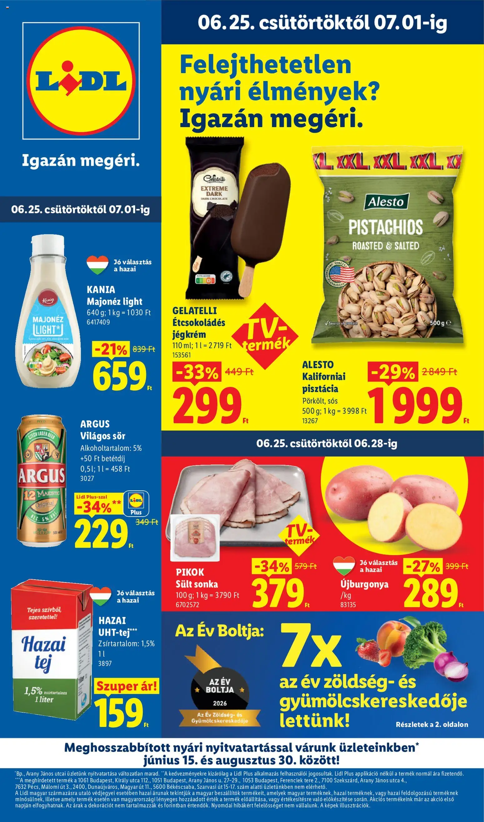 Lidl akciós ujság - amely érvényes a következő dátumtól: 25.06.2026 | Oldal: 1