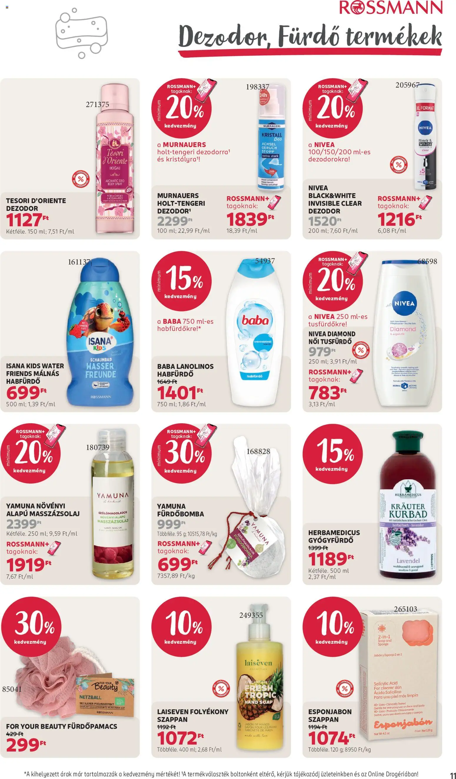Rossmann akciós ujság - amely érvényes a következő dátumtól: 2026.08.31. | Oldal: 13 | Termékek: Body, Masszázsolaj, Nivea, Baba