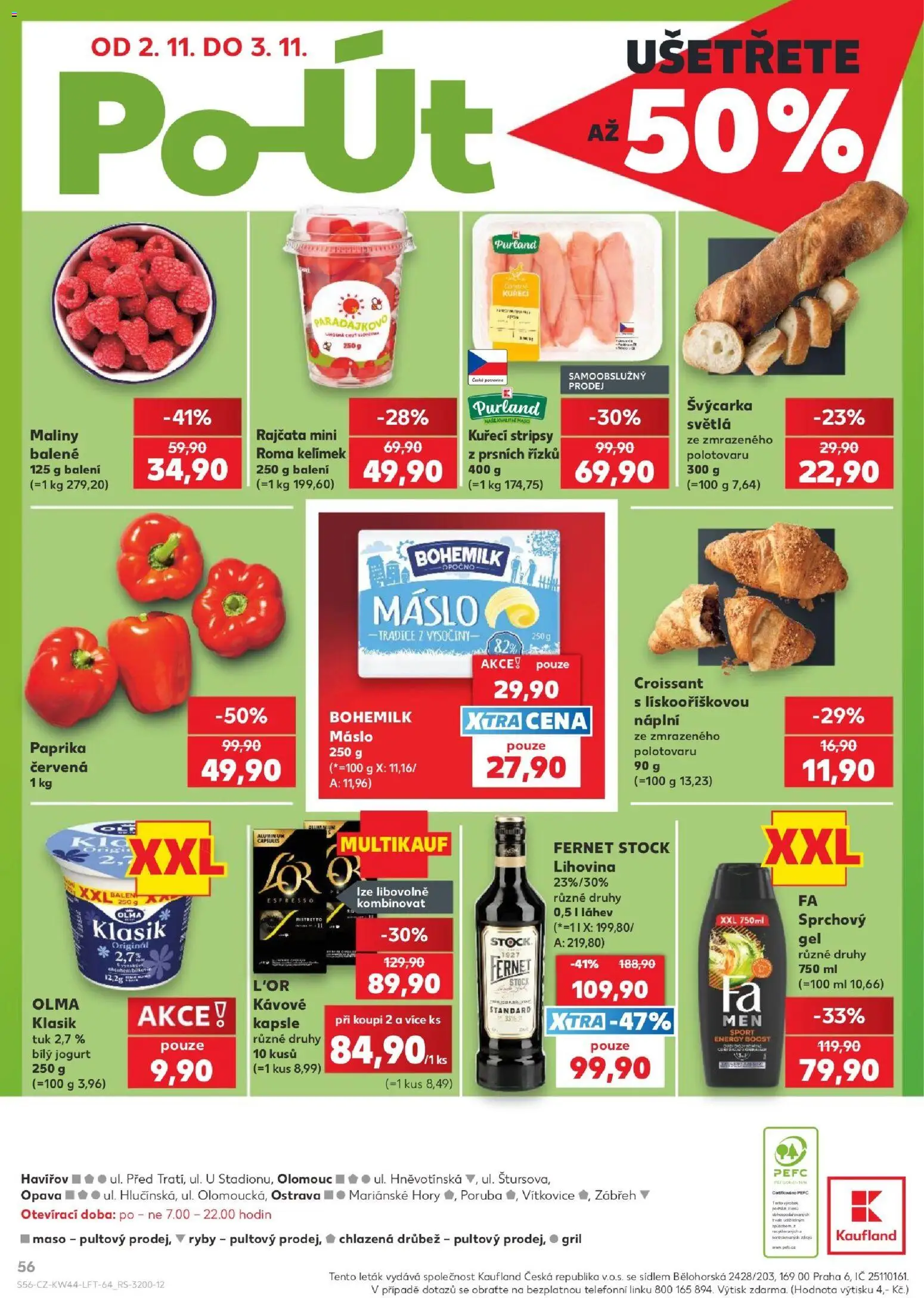 Kaufland leták - Ostrava od 29.10.2026 | Strana: 56 | Produkty: Drůbež, Ryby, L'Or, Kuřecí stripsy