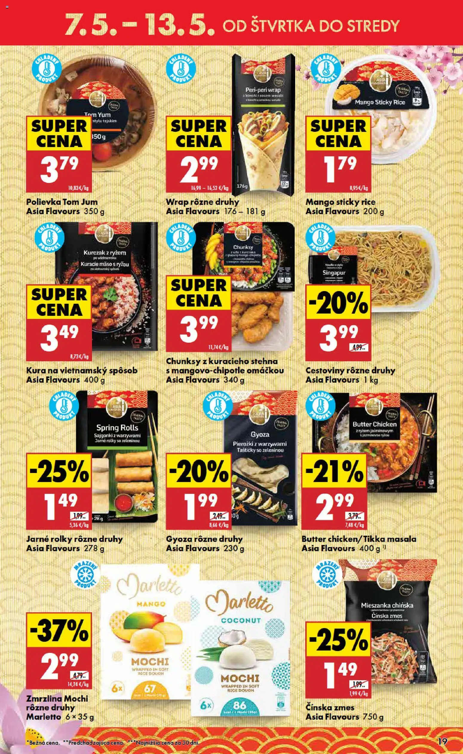 Nové Biedronka akcie – leták je platný od 07.05.2026 | Strana: 19 | Produkty: Kuracie mäso, Cestoviny, Zmrzlina, Mango