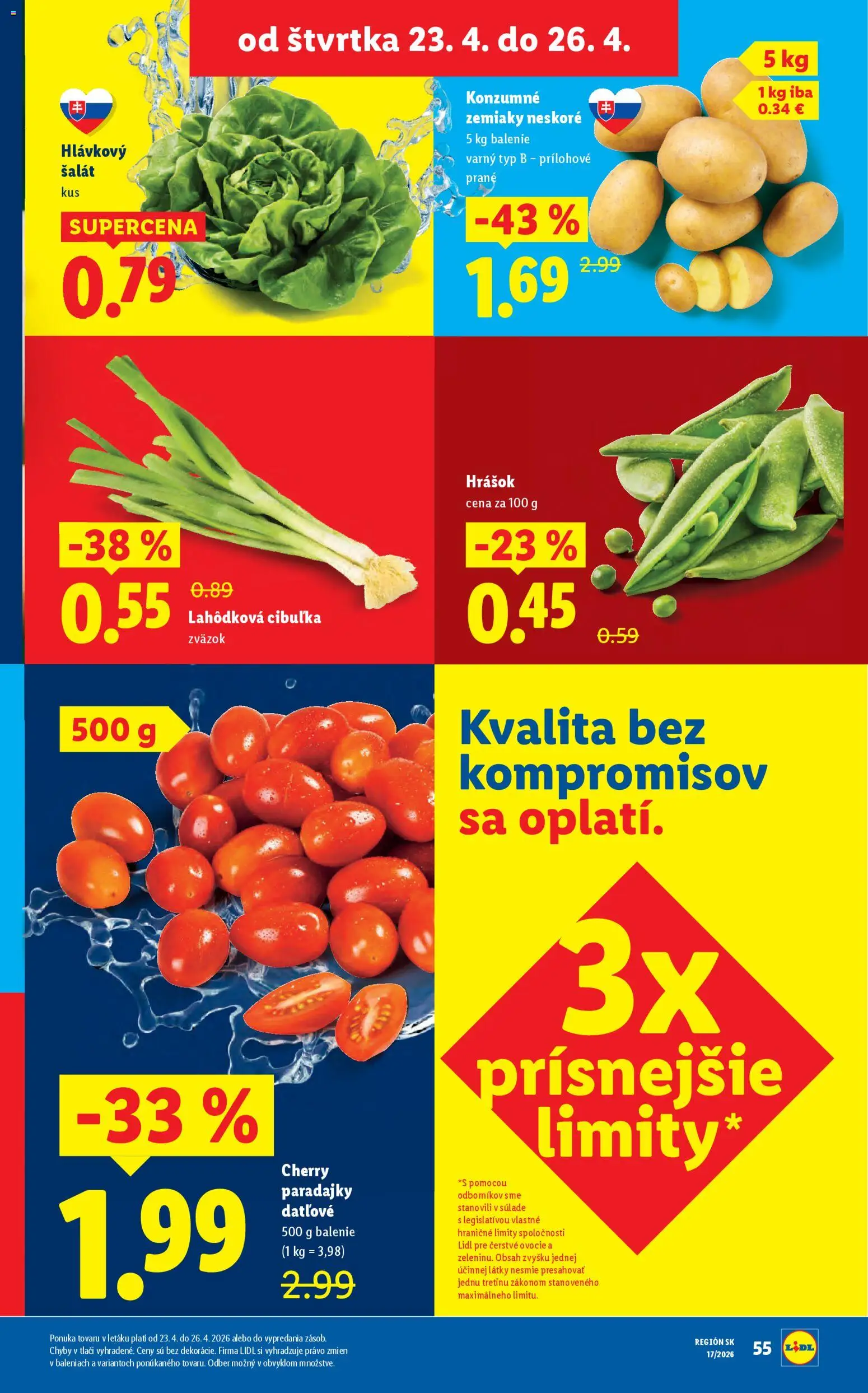 Nové Lidl akcie – leták je platný od 20.04.2026 | Strana: 61 | Produkty: Paradajky, Šalát, Zemiaky, Cherry paradajky