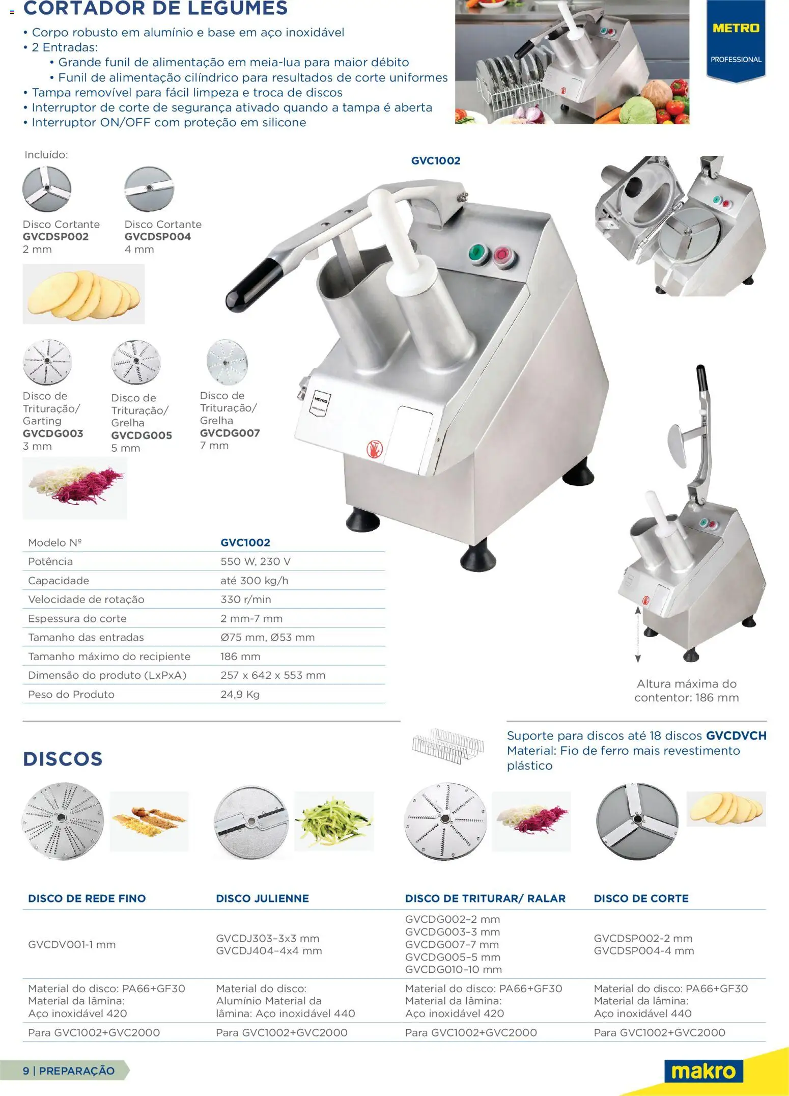 Makro Equipamento Profissional de Cozinha e Catering │ válido de 09.06.2026 | Página: 9 | Produtos: Cortador, Ferro, Interruptor, Base